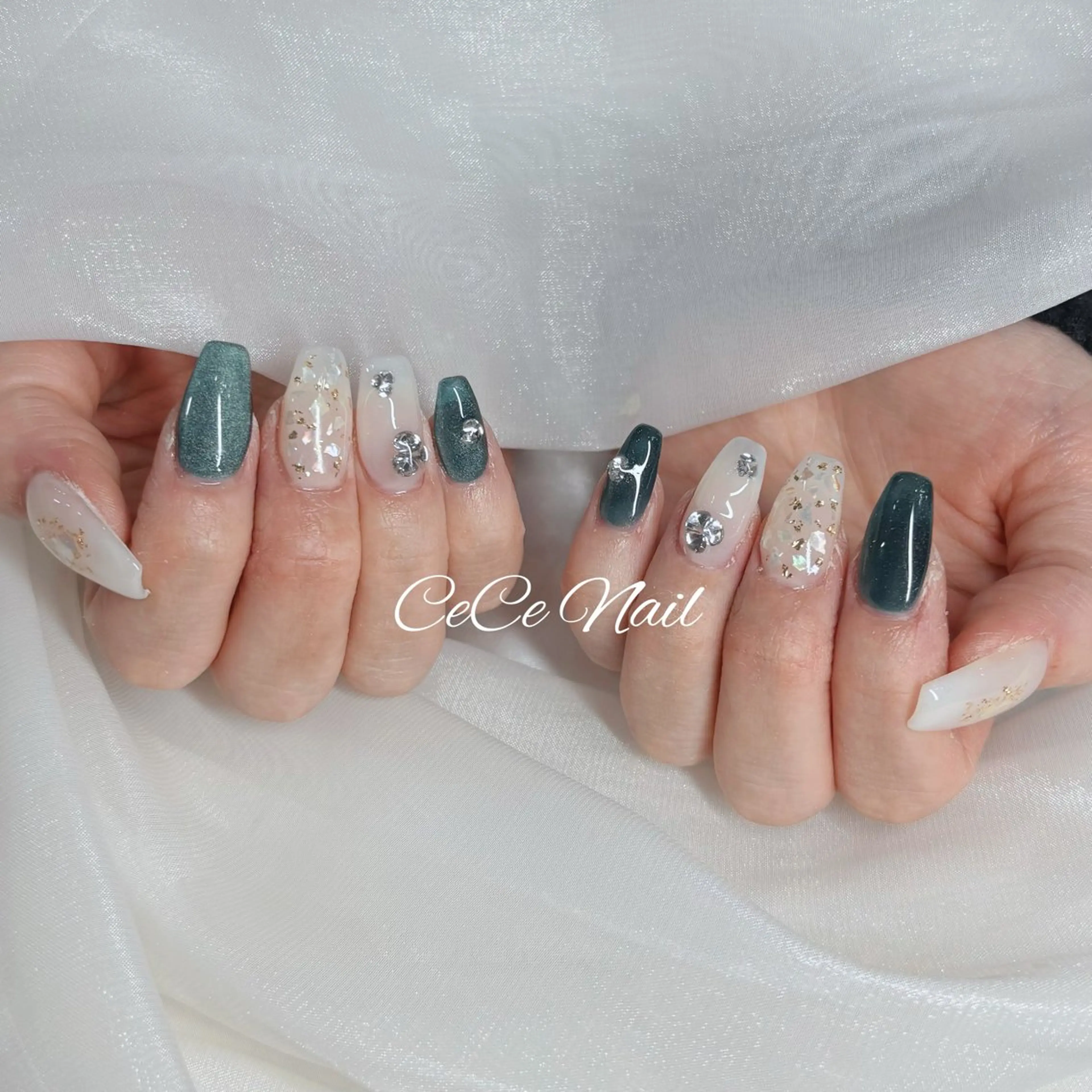 ネイル ハンドネイル CeCeGarden ✨️キラキラワンホンのネイルデザイン