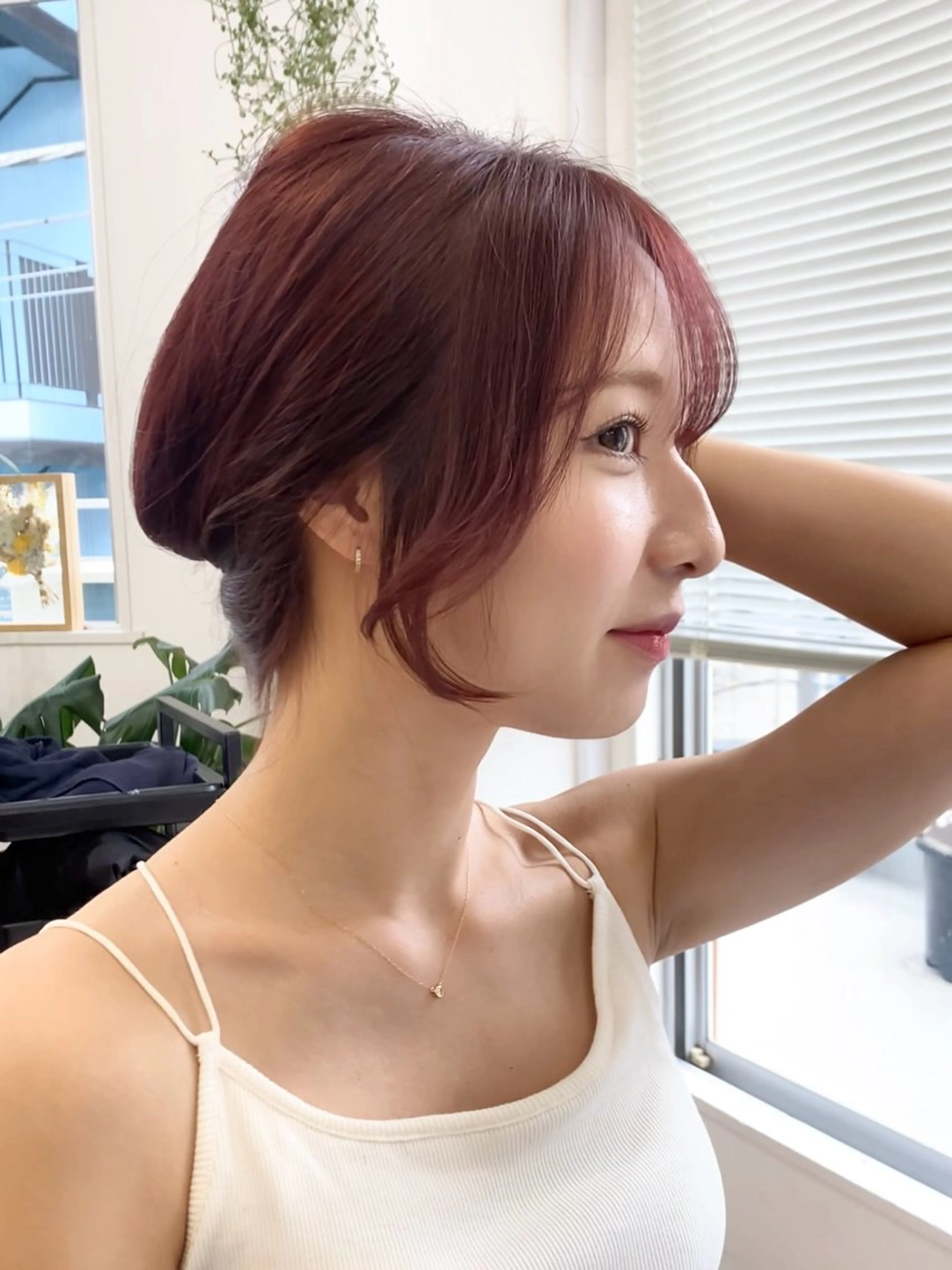 セミロング カラー カット 縮毛矯正 トリートメント 韓国風×透明感カラー 髪質改善オタベシンヤのヘアスタイル