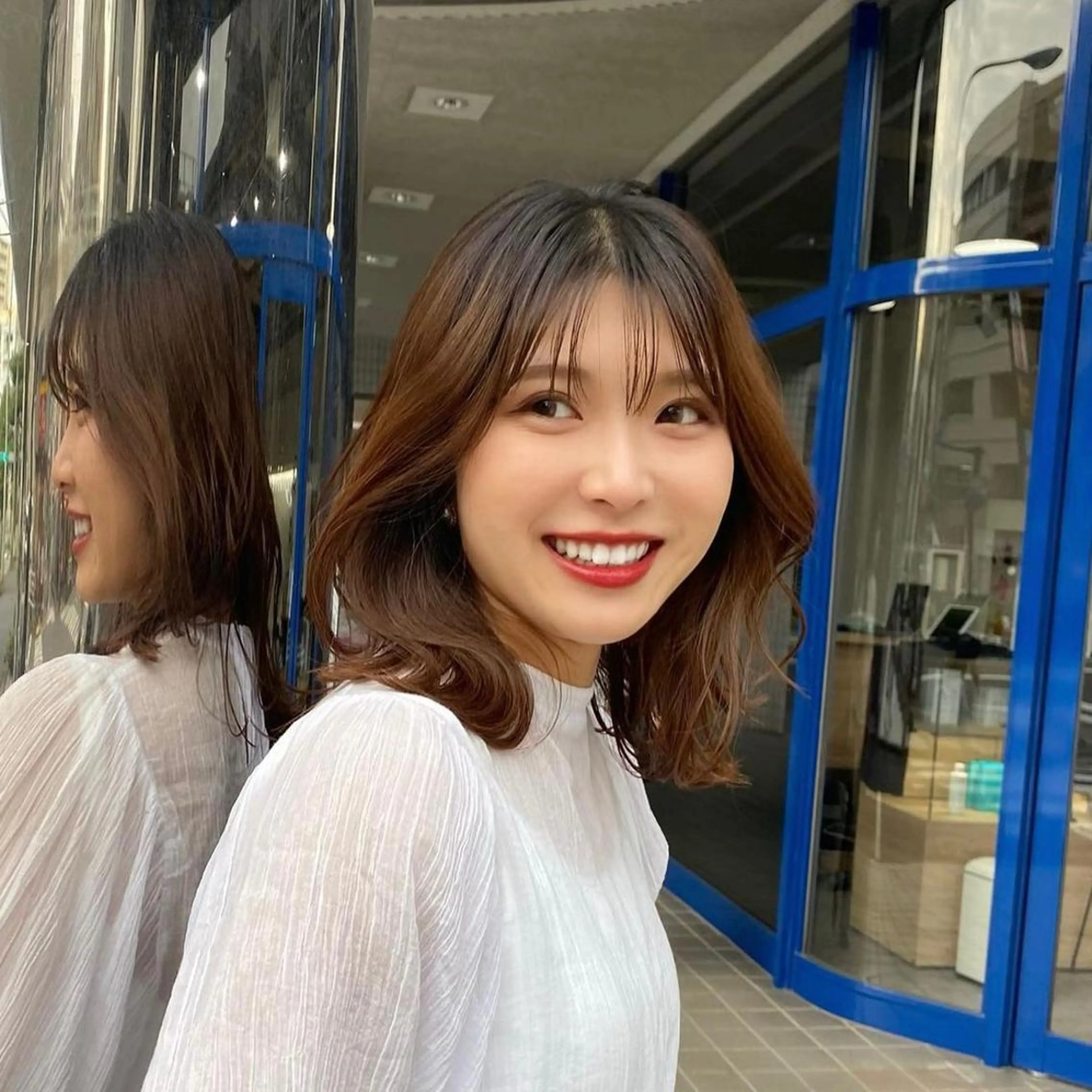 ミディアム くびれヘア てんてん/ 天坂　有里のヘアスタイル