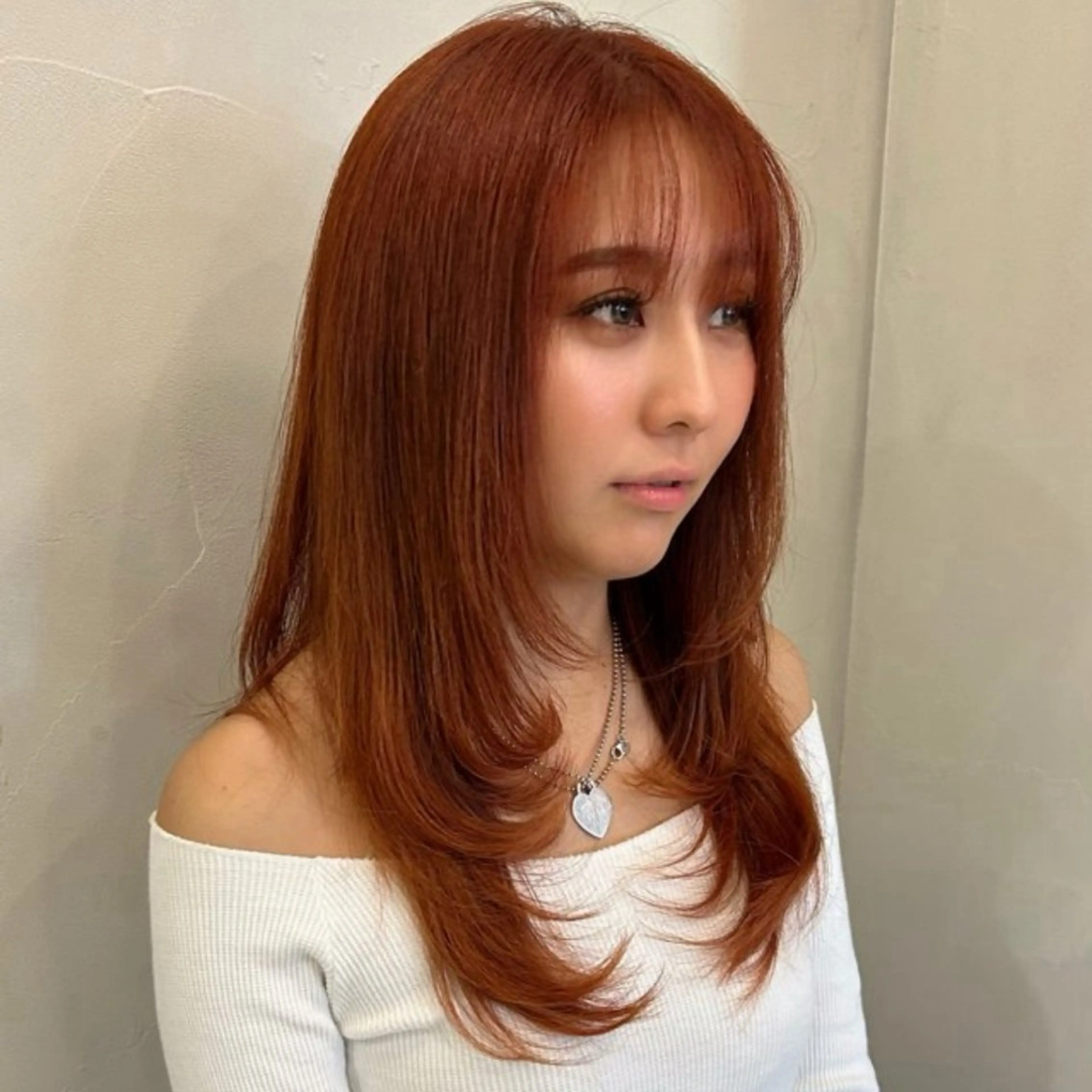 ロング レイヤーカット カット 縮毛矯正 トリートメント wool TOKYO ありさのヘアスタイル