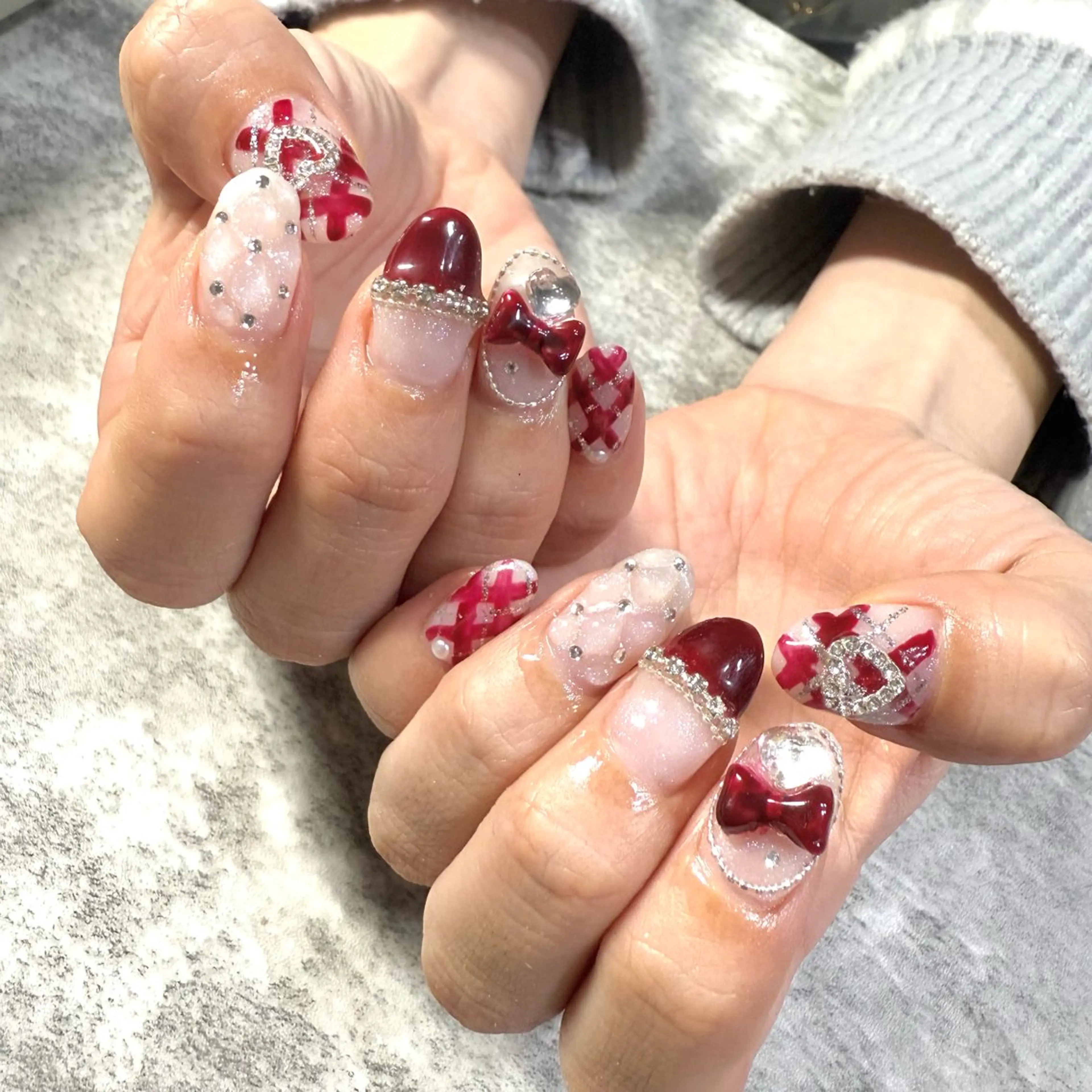 ネイル 赤色 ハンドネイル ★Rinail... .のネイルデザイン