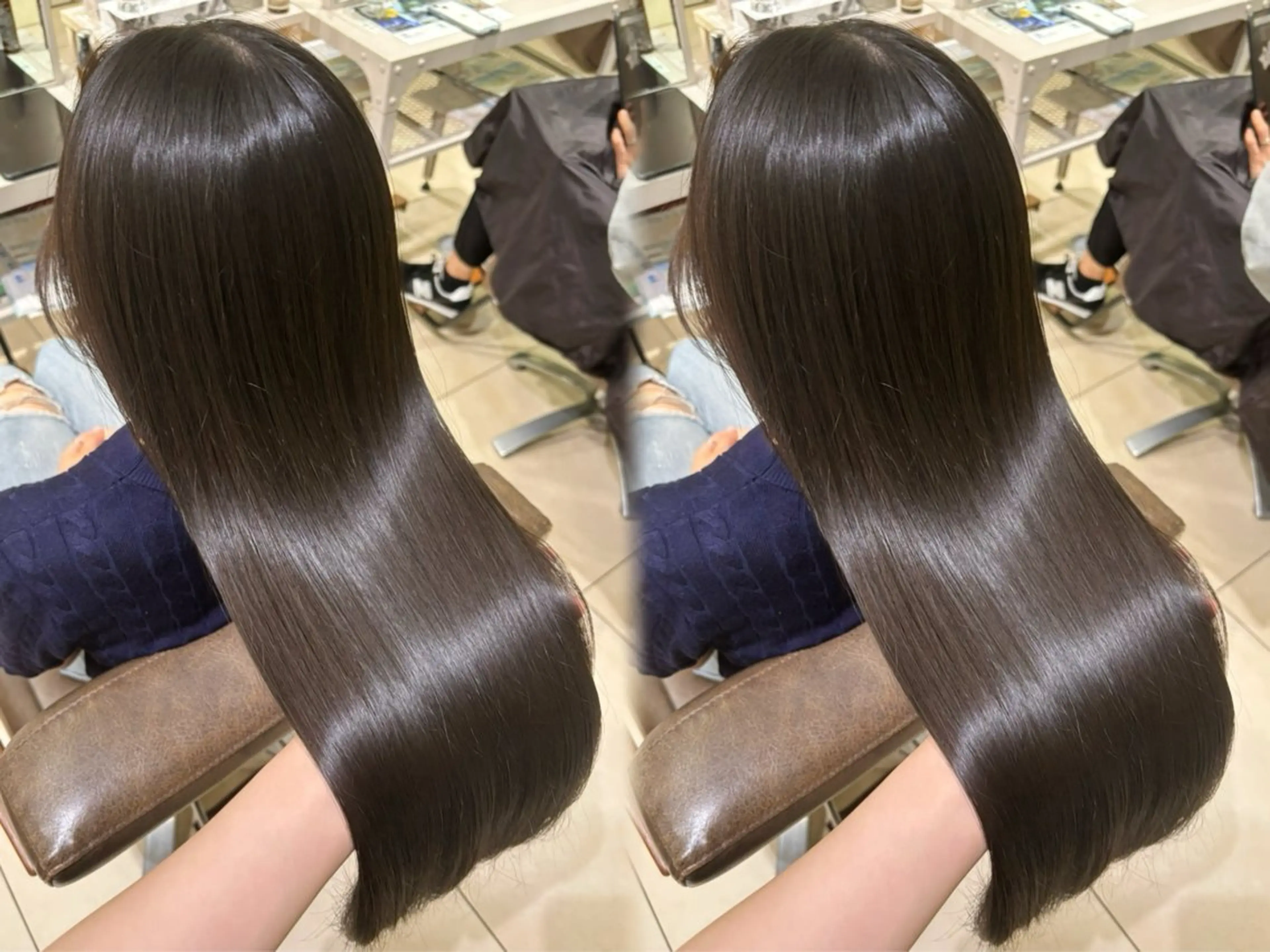 ロング カラー 髪質改善 トリートメント あみ🐈‍⬛/透明感 カラー🩵/髪質改善のヘアスタイル