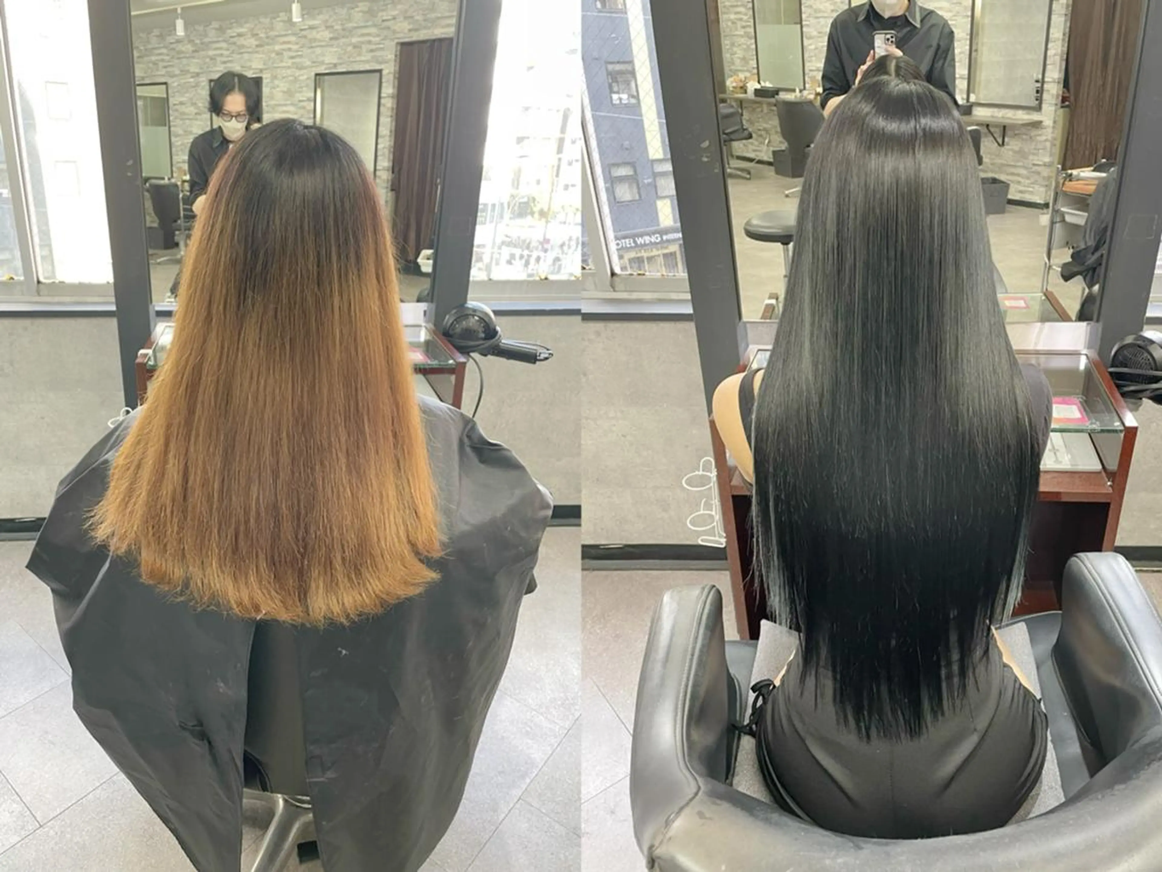 ロング カット ヘアカラー トリートメント 💎馴染むエクステ× 縮毛矯正TOMO💎のヘアスタイル