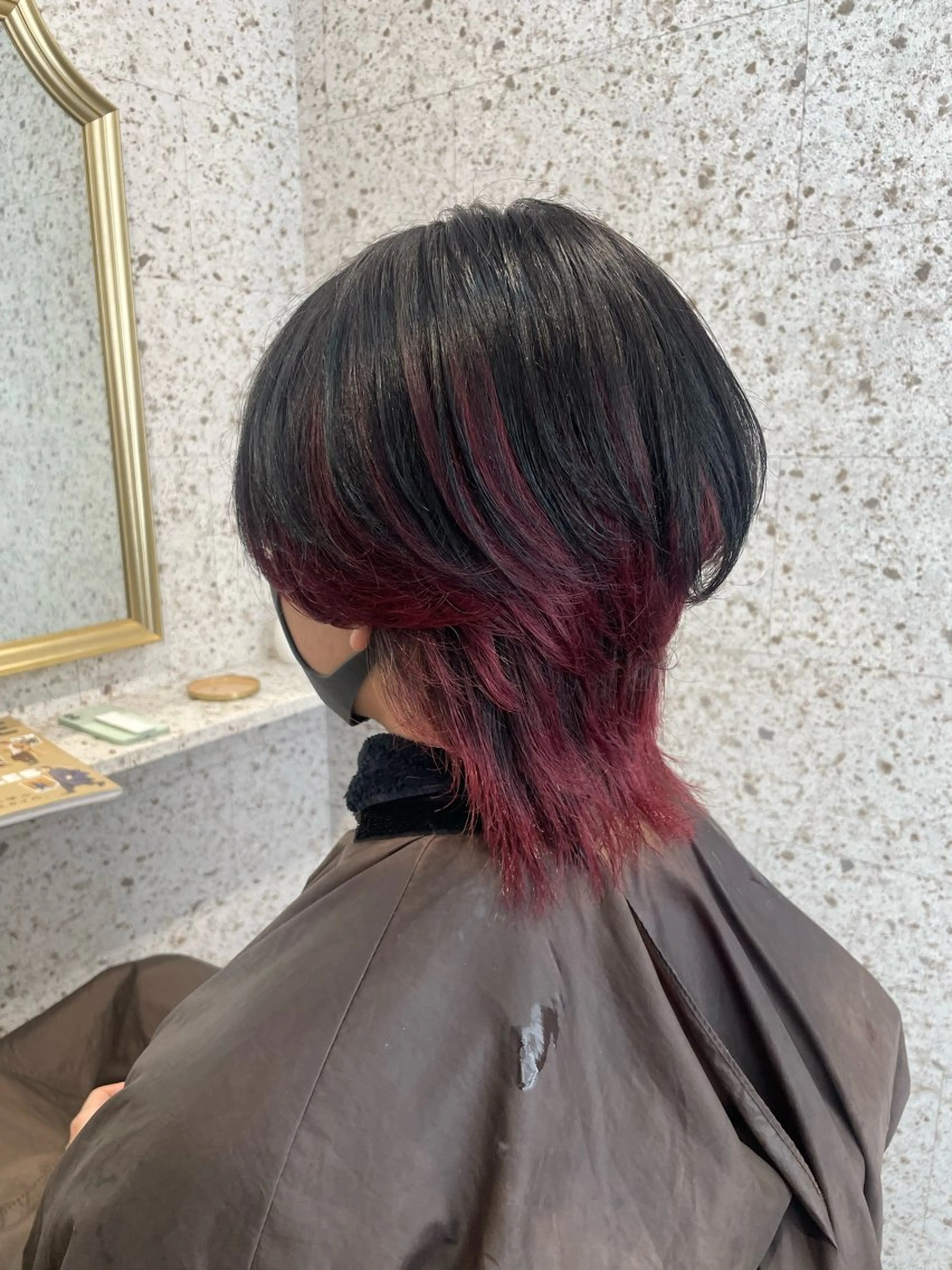 ショート カラー メンズ 黒髪 レッドカラー ヘアカラー SHOTO ハイトー ン/ブロンドカラーのヘアスタイル