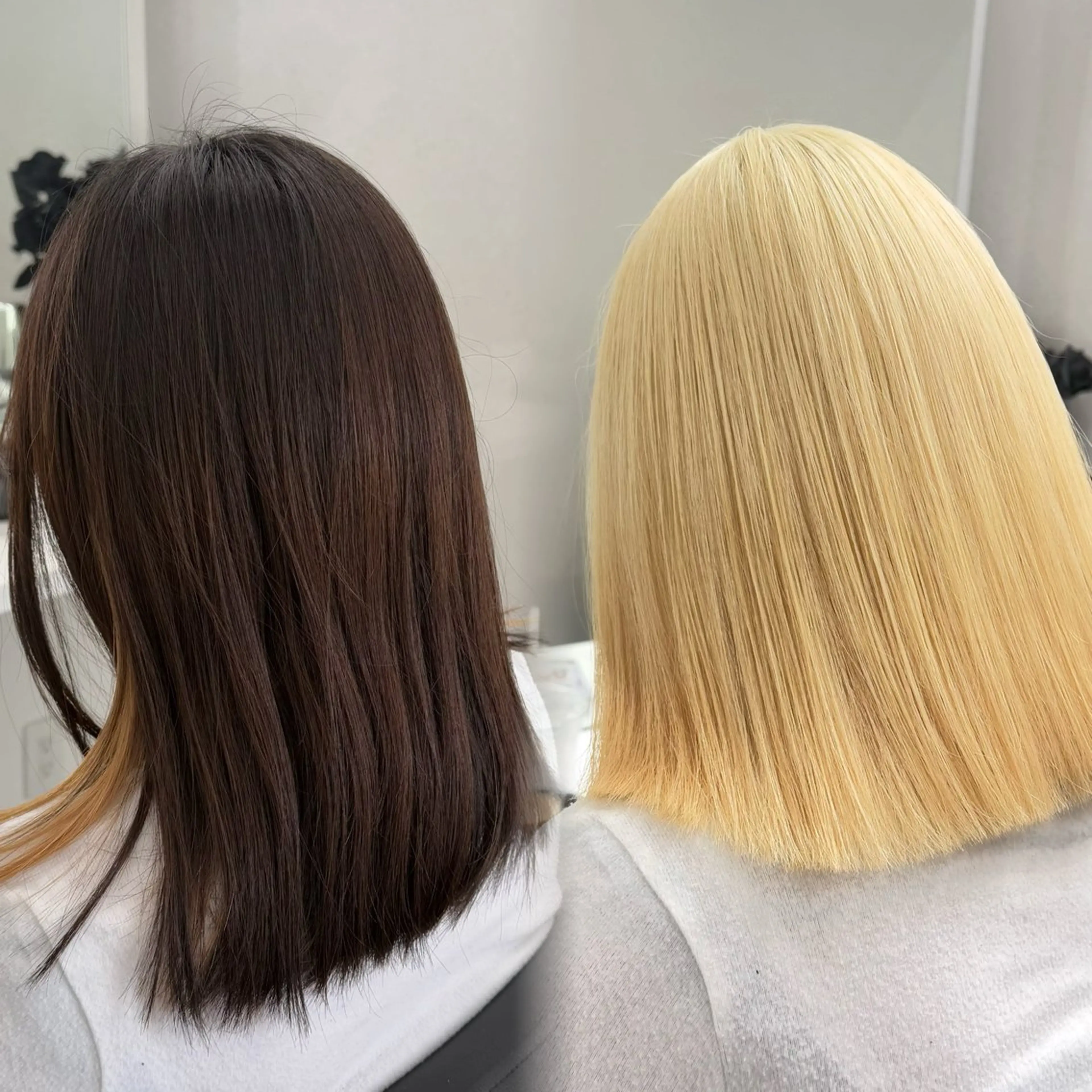 セミロング カラー ベージュカラー ブリーチ ブロンド デザインカラー グレージュ ヘアカラー トリートメント ケアブリーチ/ 髪質改善/上質艶髪のヘアスタイル