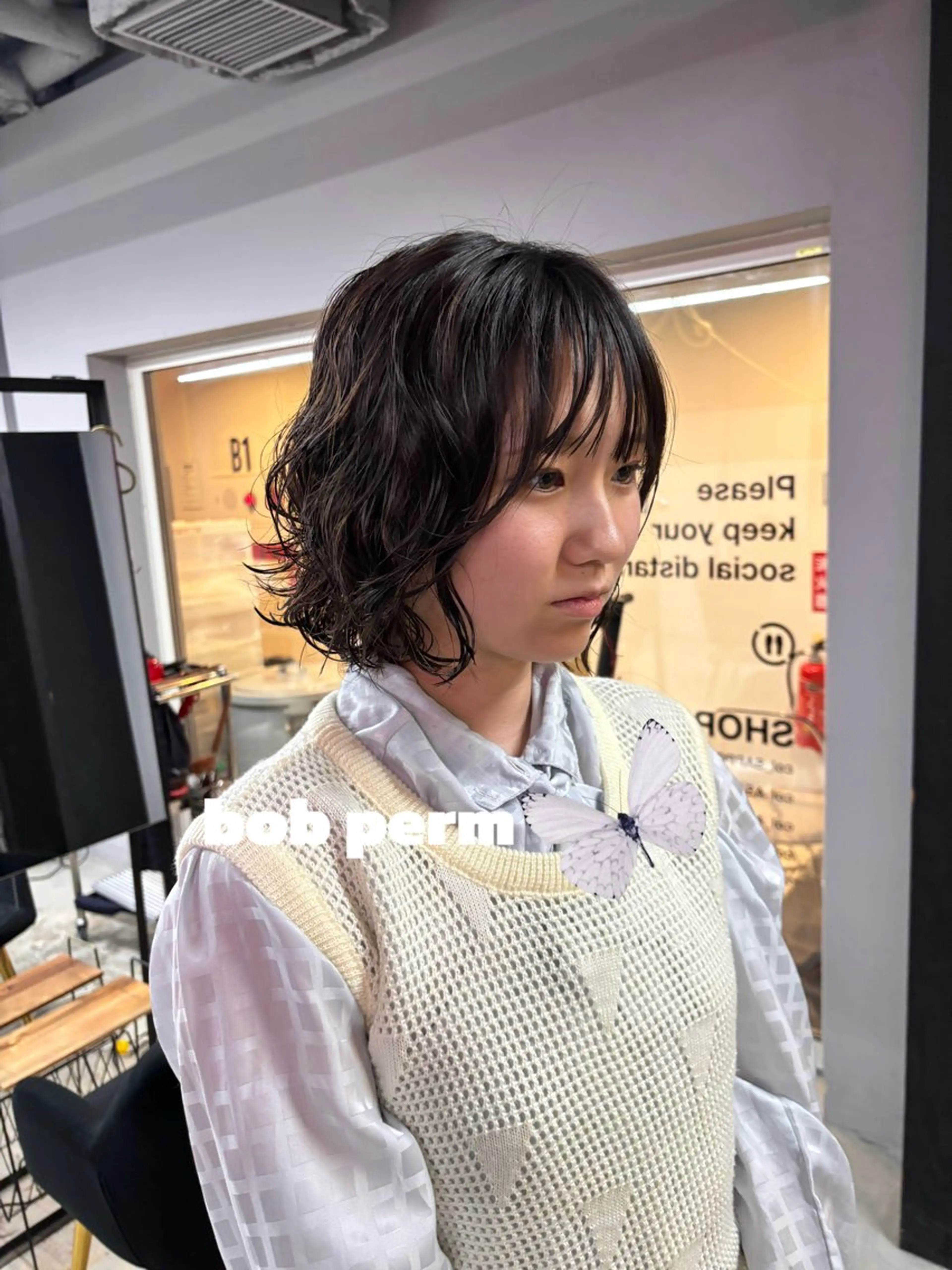 ショート パーマ ボブ 札幌パーマ/ レイヤー/後藤海音のヘアスタイル