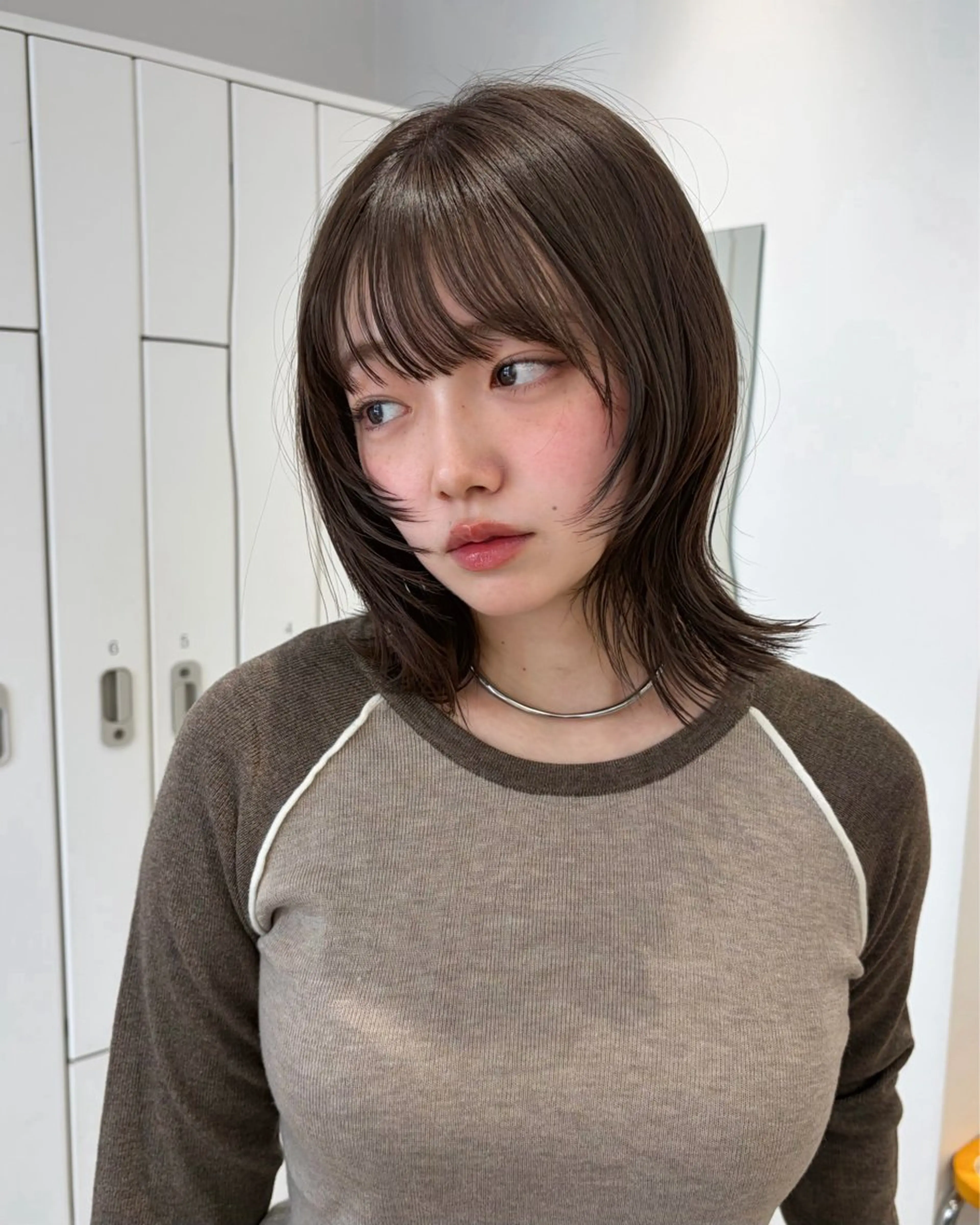 ミディアム カラー ヘアカラー トリートメント レイヤー/透明感 カラー/ましろのヘアスタイル