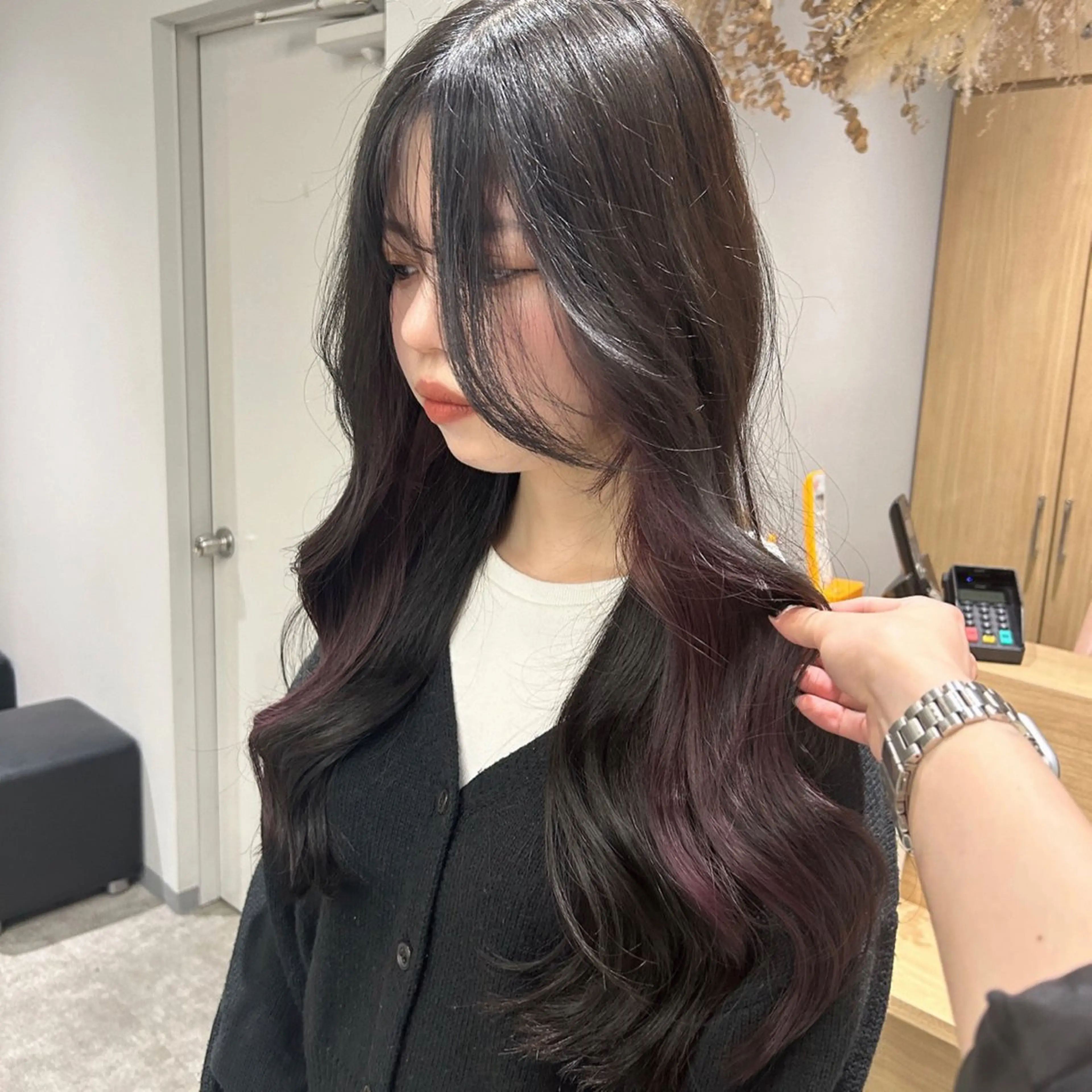 ロング カラー ブリーチ ブリーチなしカラー 韓国風ヘア レイヤーカット 韓国ヘア×レイヤー カット/上田丈也のヘアスタイル