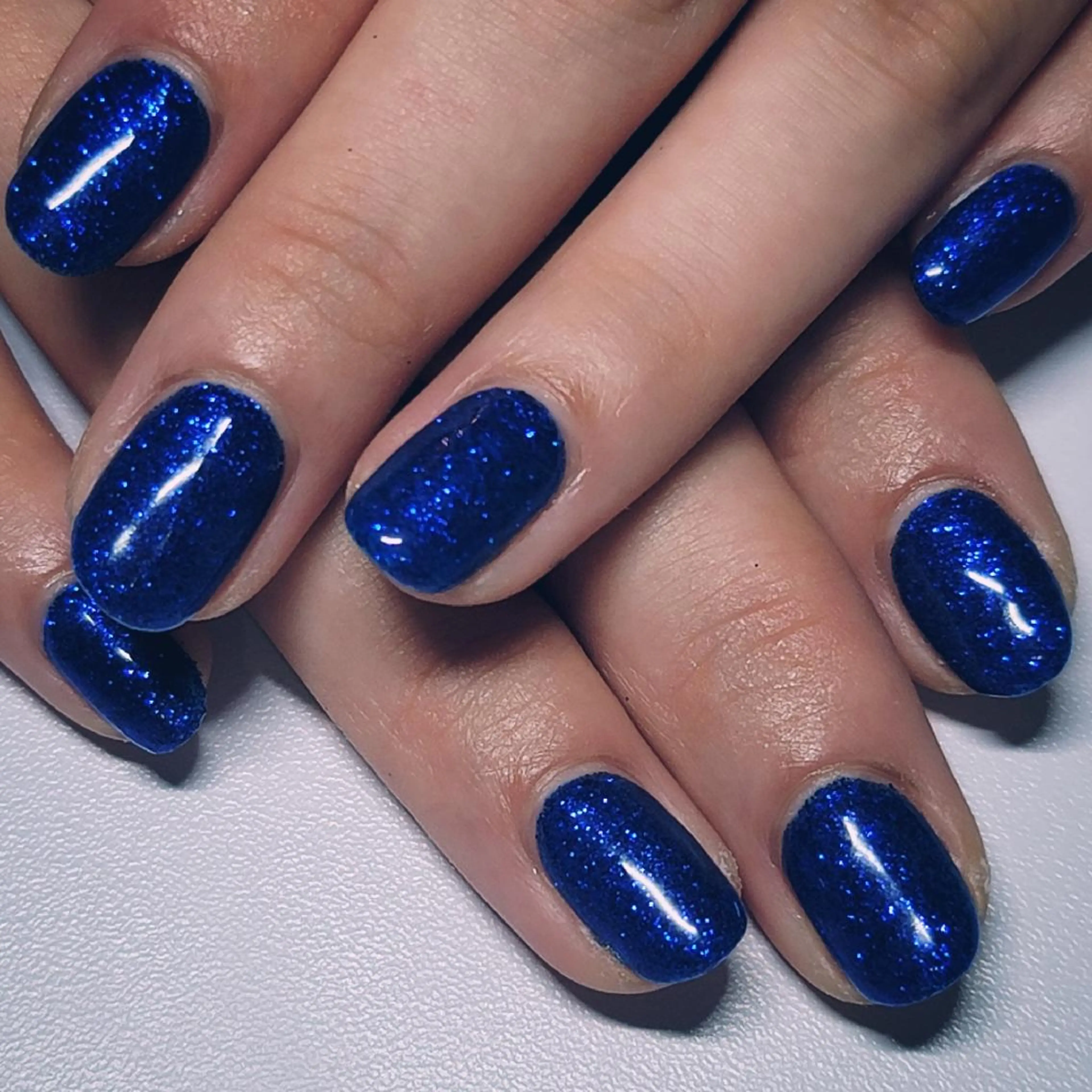 ネイル ブルー ラメ(グリッター) ネイビー ワンカラーネイル ハンドネイル よしだ ひろきのネイルデザイン