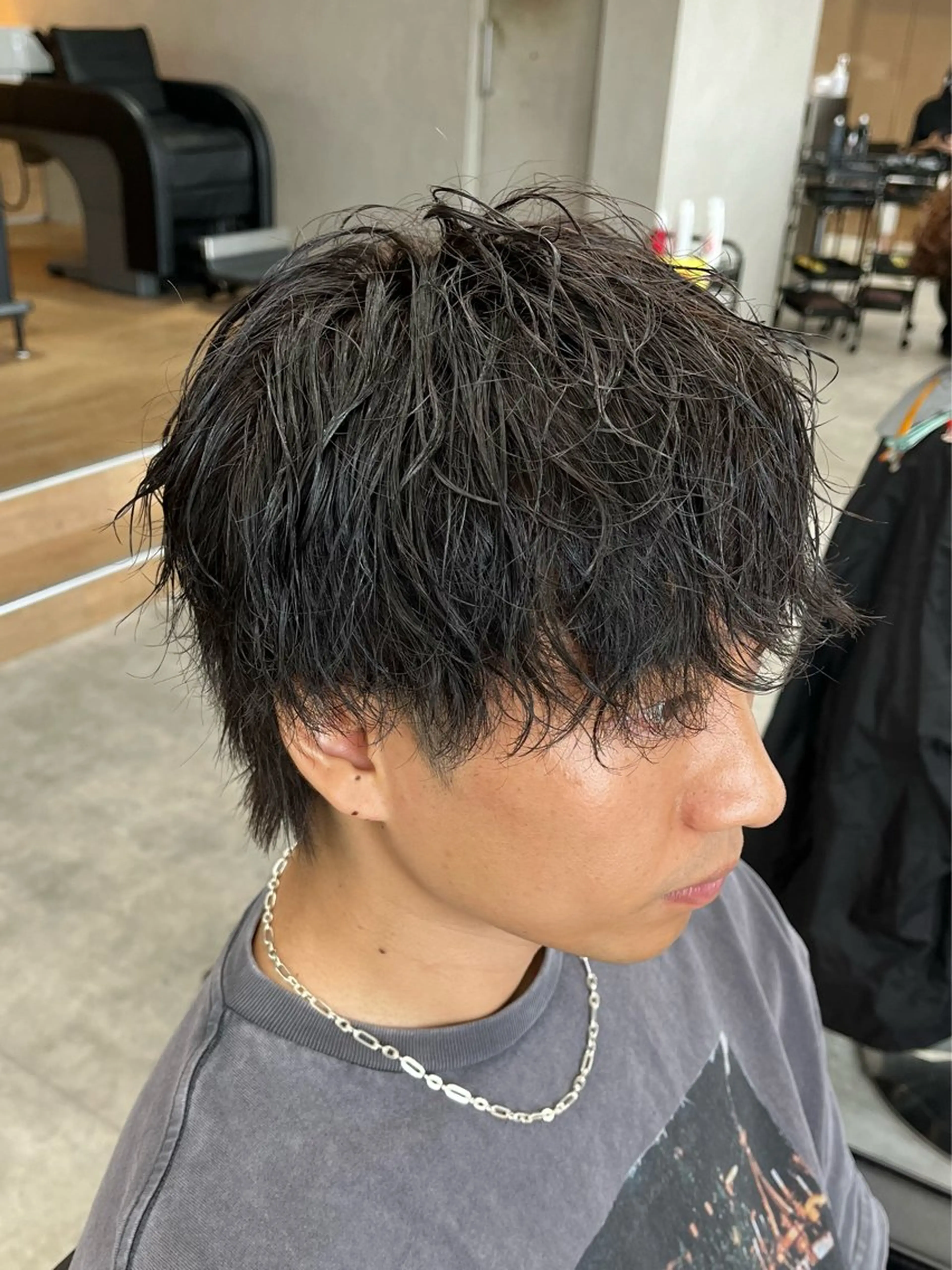 ショート パーマ メンズ マッシュ メンズパーマ カット パーマ 新潟メンズパーマ 新潟駅/小田拓実のヘアスタイル