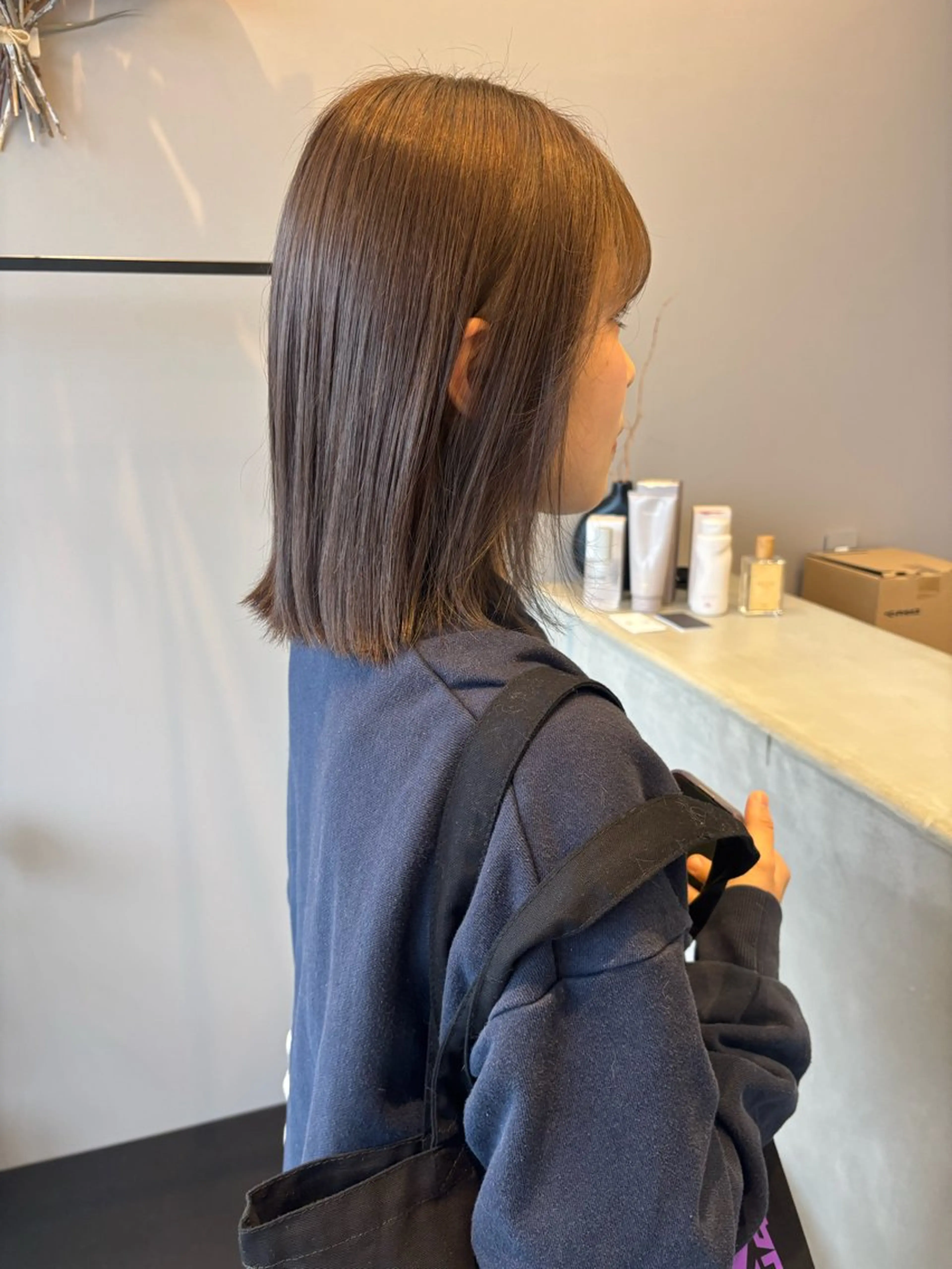 セミロング カラー グレージュ ヘアカラー トリートメント miyu /niilのヘアスタイル