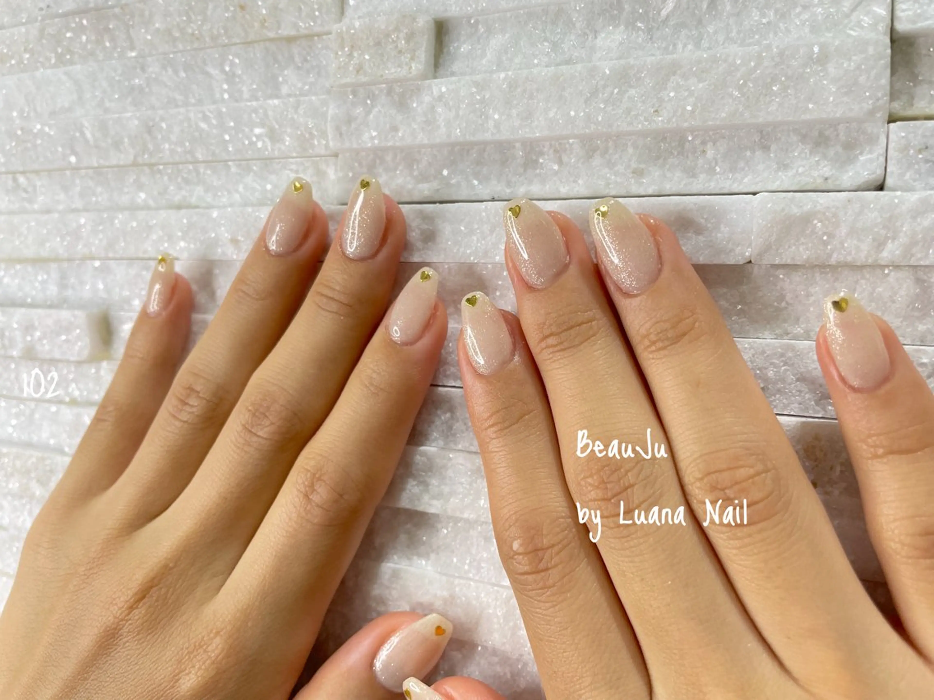 ネイル ハート ハンドネイル BeauJu by Luana Nailのネイルデザイン