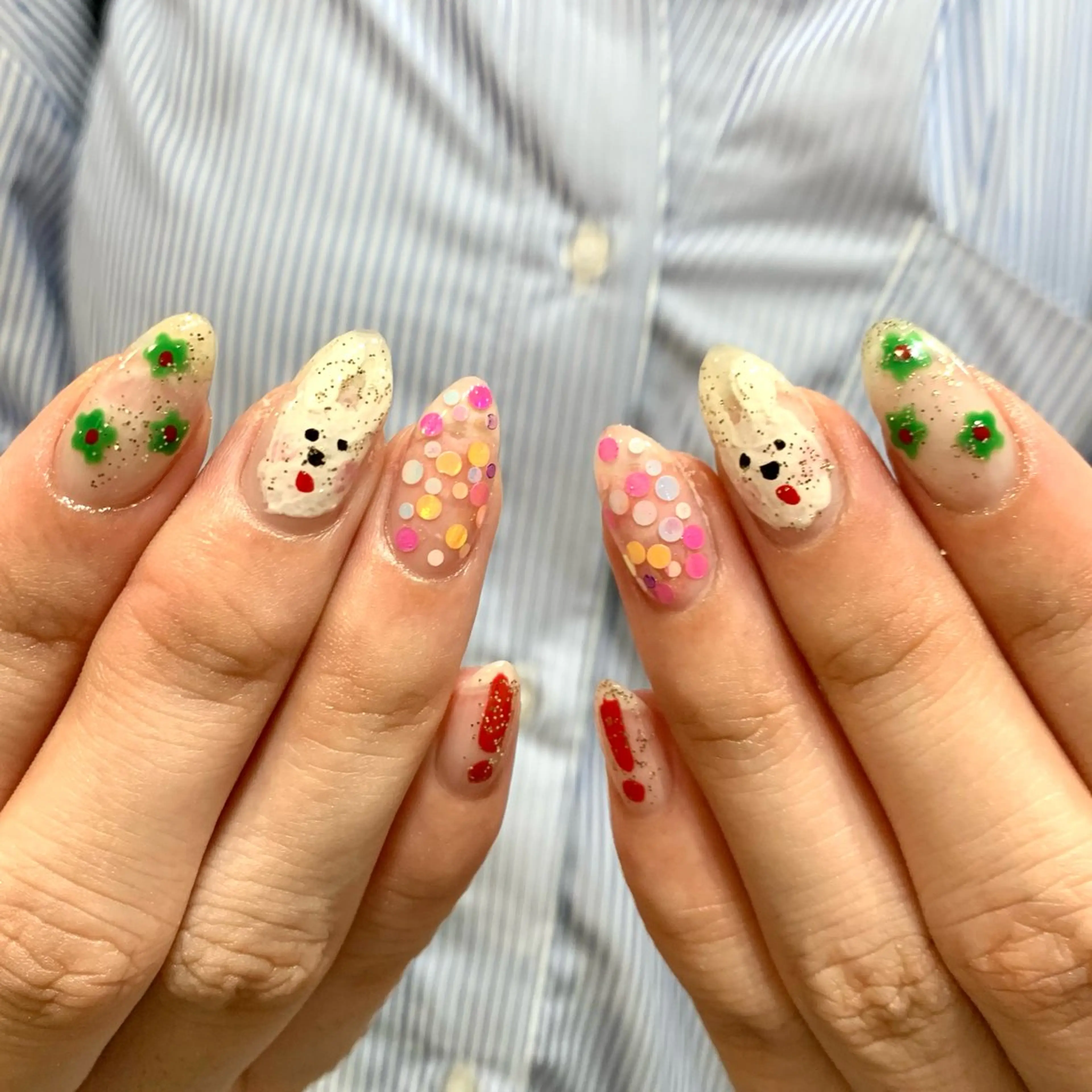 ネイル ハンドネイル 0203ムニムサン 💙Sayakaのネイルデザイン