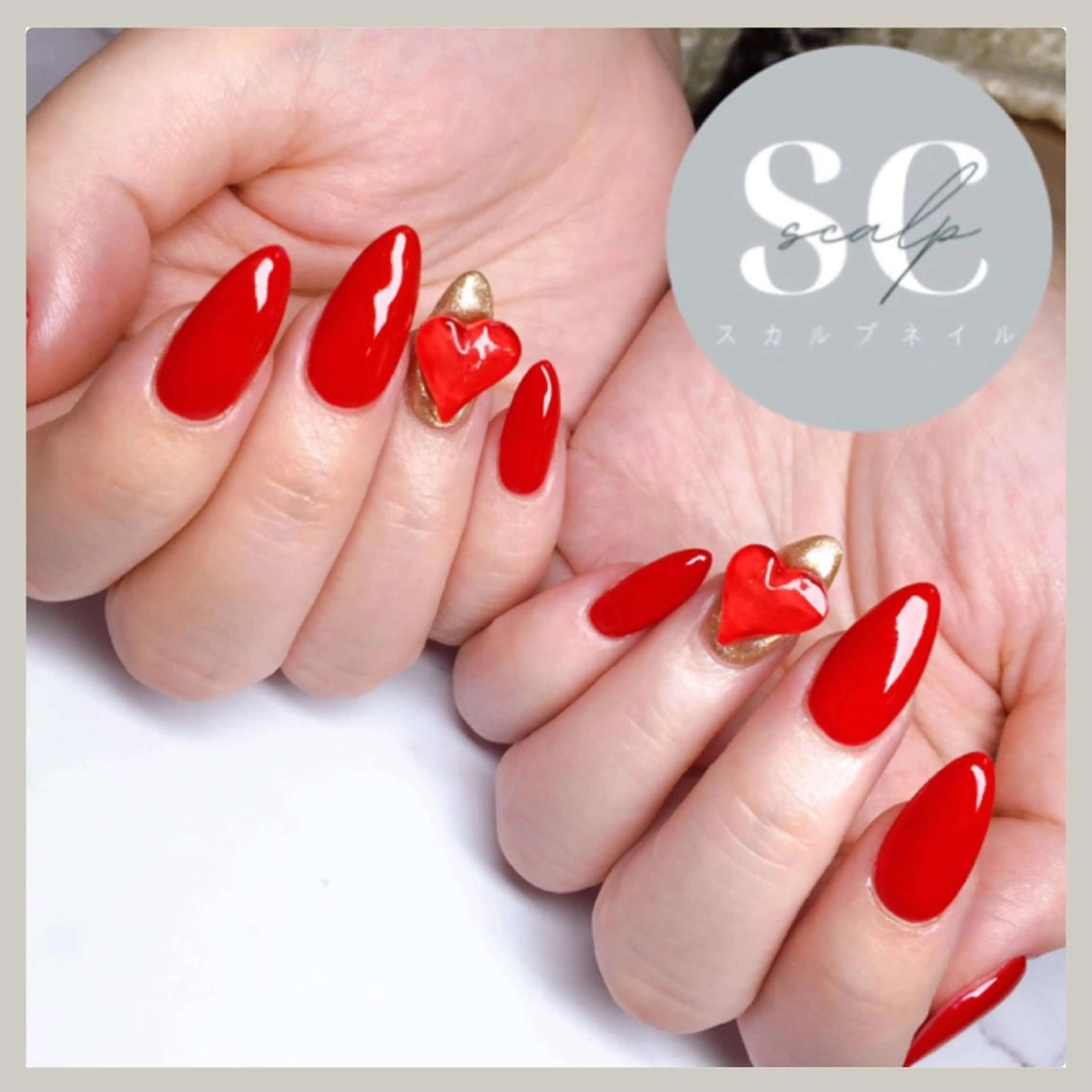 ネイル 赤色 Nailsalon Caiseのネイルデザイン
