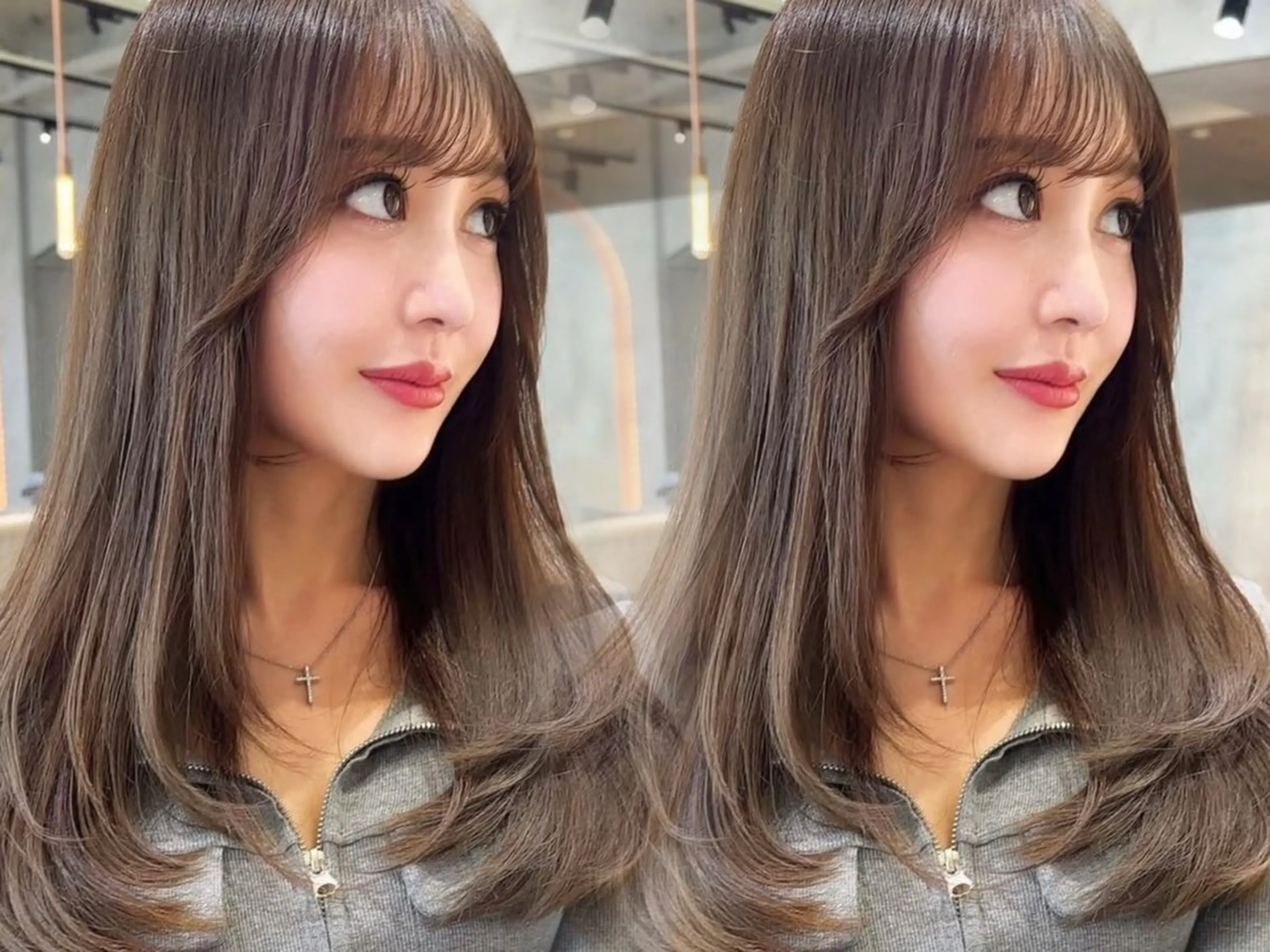 ロング としき/韓国/透明 感カラー/レイヤーのヘアスタイル