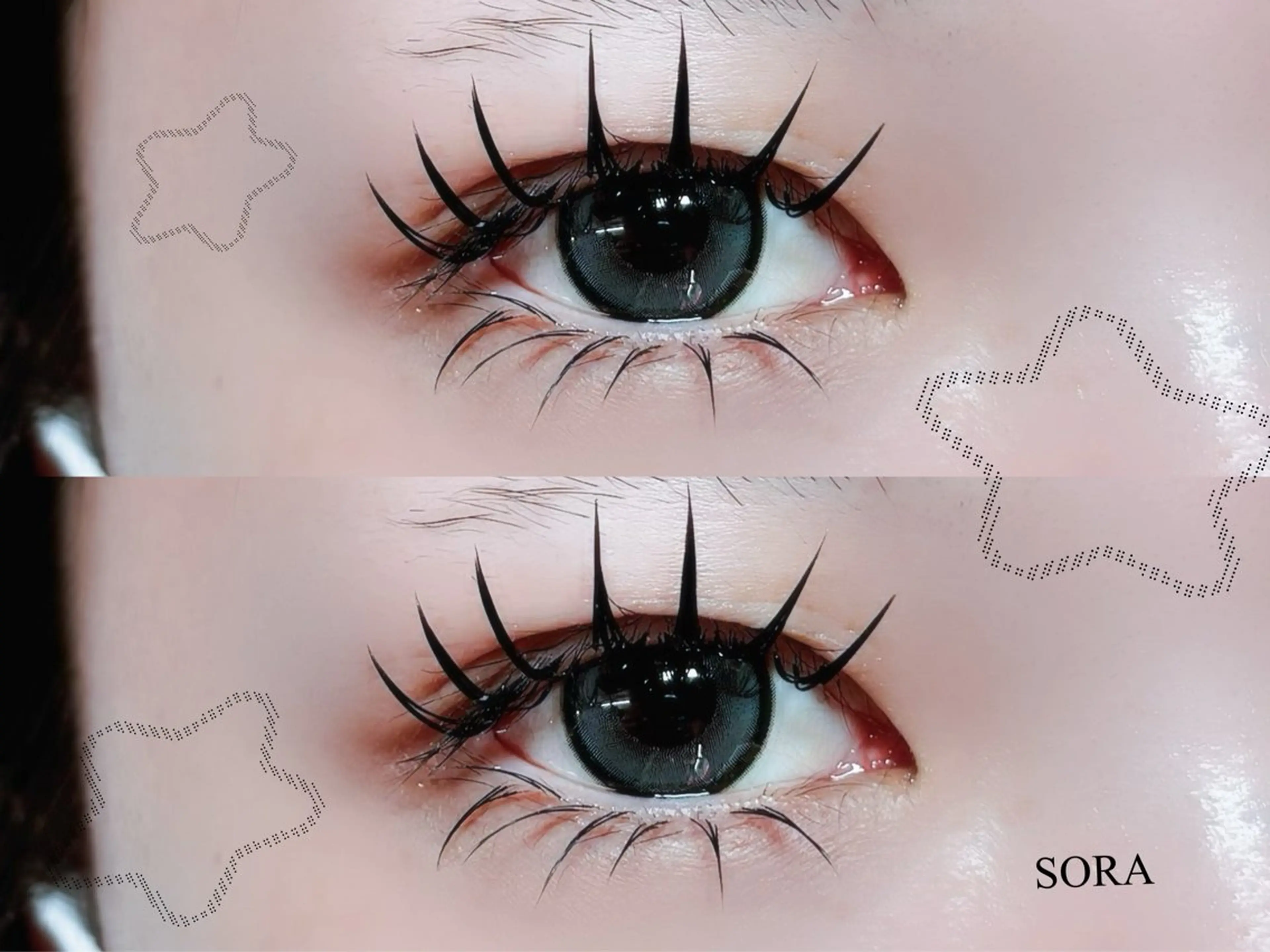 マツエク上下💖セーブル／フラットラッシュ✨上100本✨下40本 フラット変更+¥550の写真