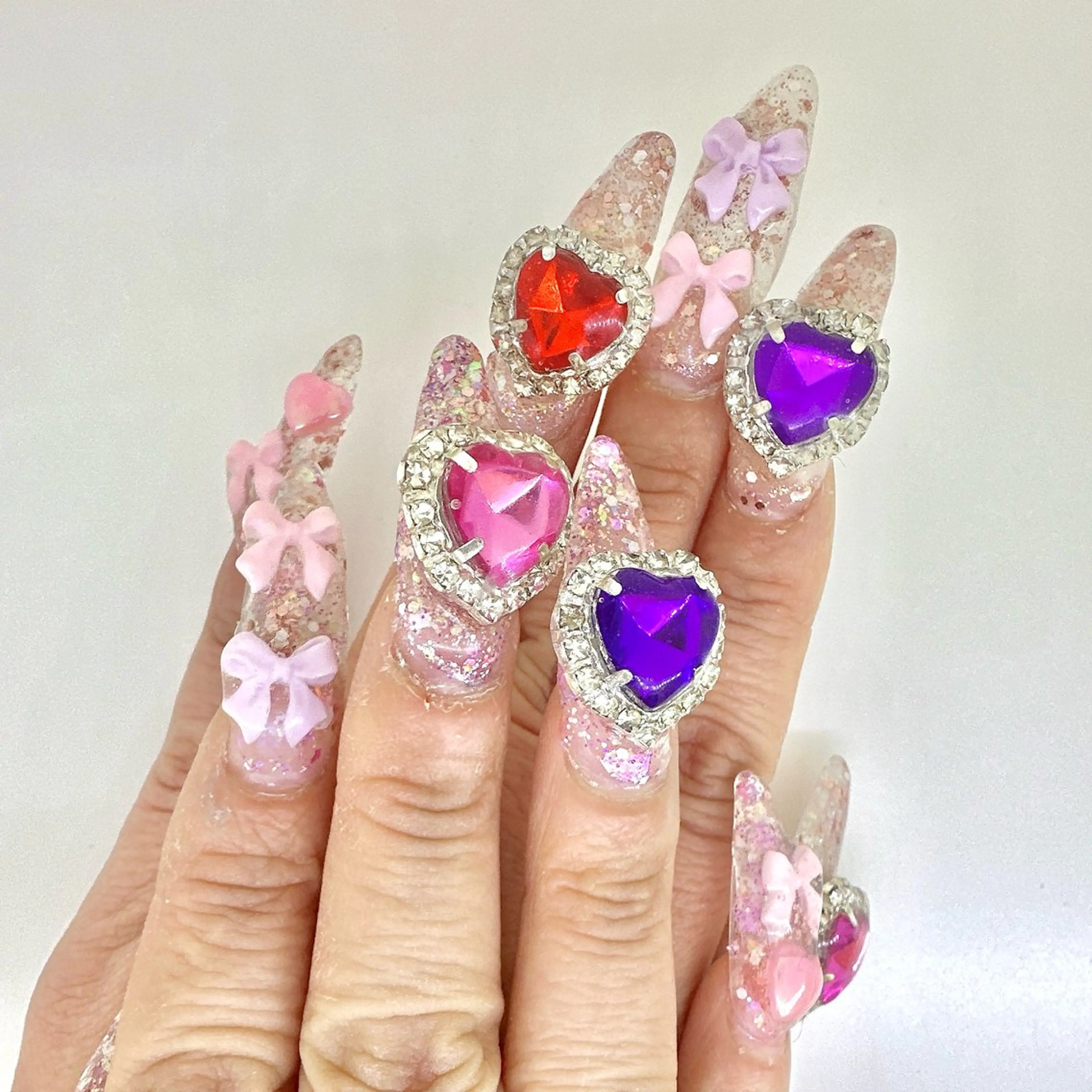 ネイル フレンチネイル グラデーション ラメ(グリッター) ラメグラデーション ワンカラーネイル Heartnail Hino Reinaのネイルデザイン