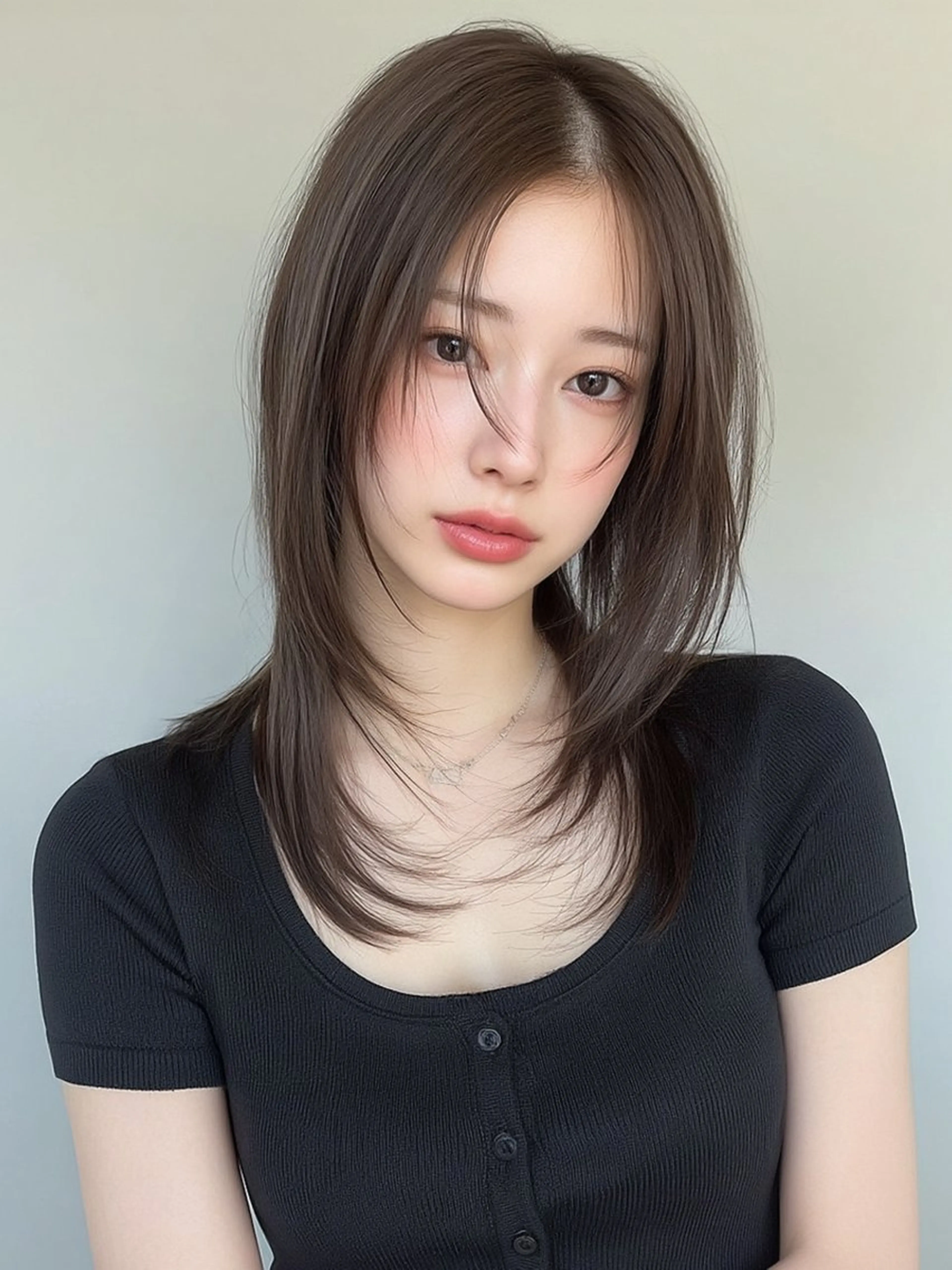 セミロング カラー カット ヘアカラー トリートメント 莉乃/縮毛矯正/髪質 改善/艶カラーのヘアスタイル