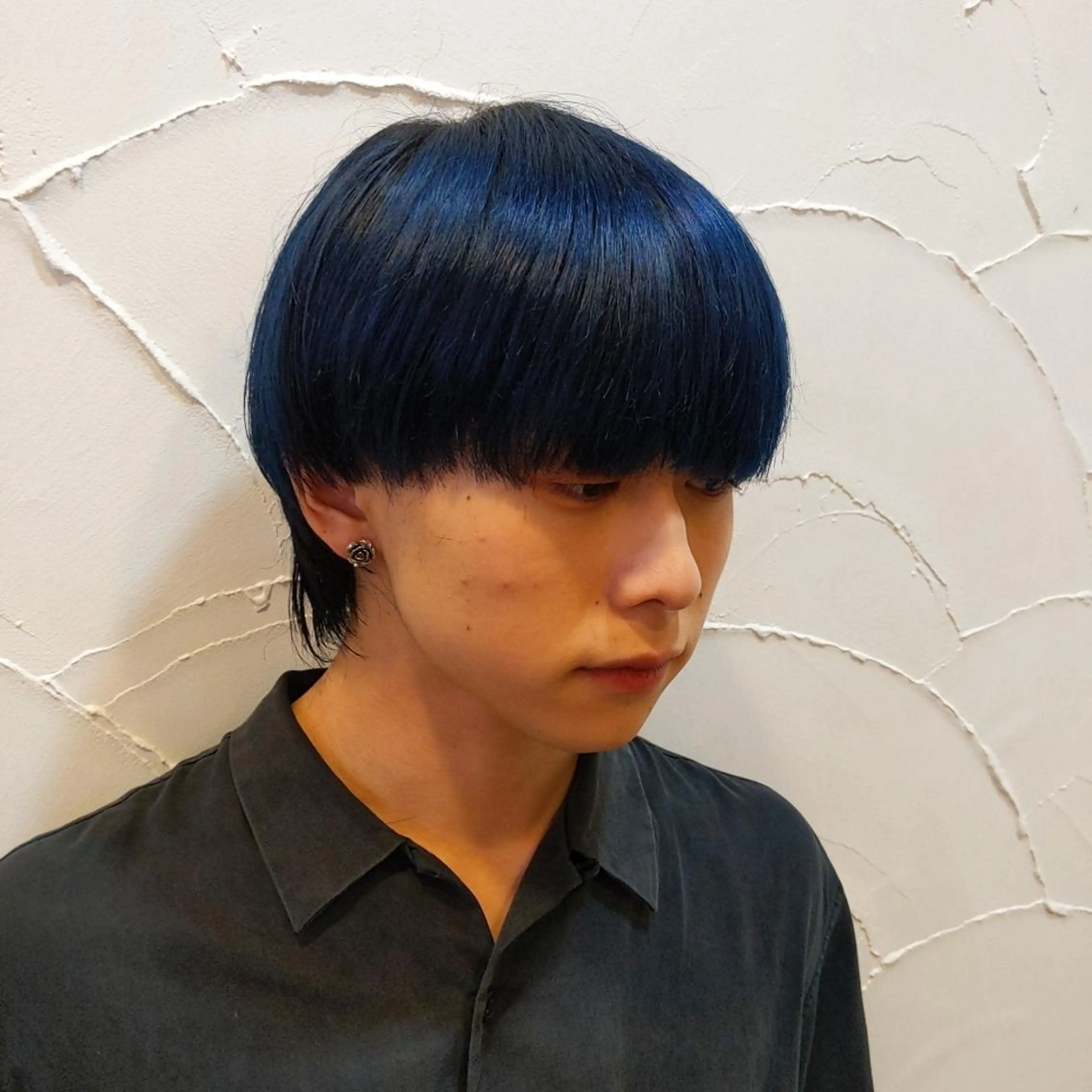 ショート カラー ブルーカラー ウルフカット 髪質改善＆白髪ぼかし カラー♡店長みやけ♡のヘアスタイル