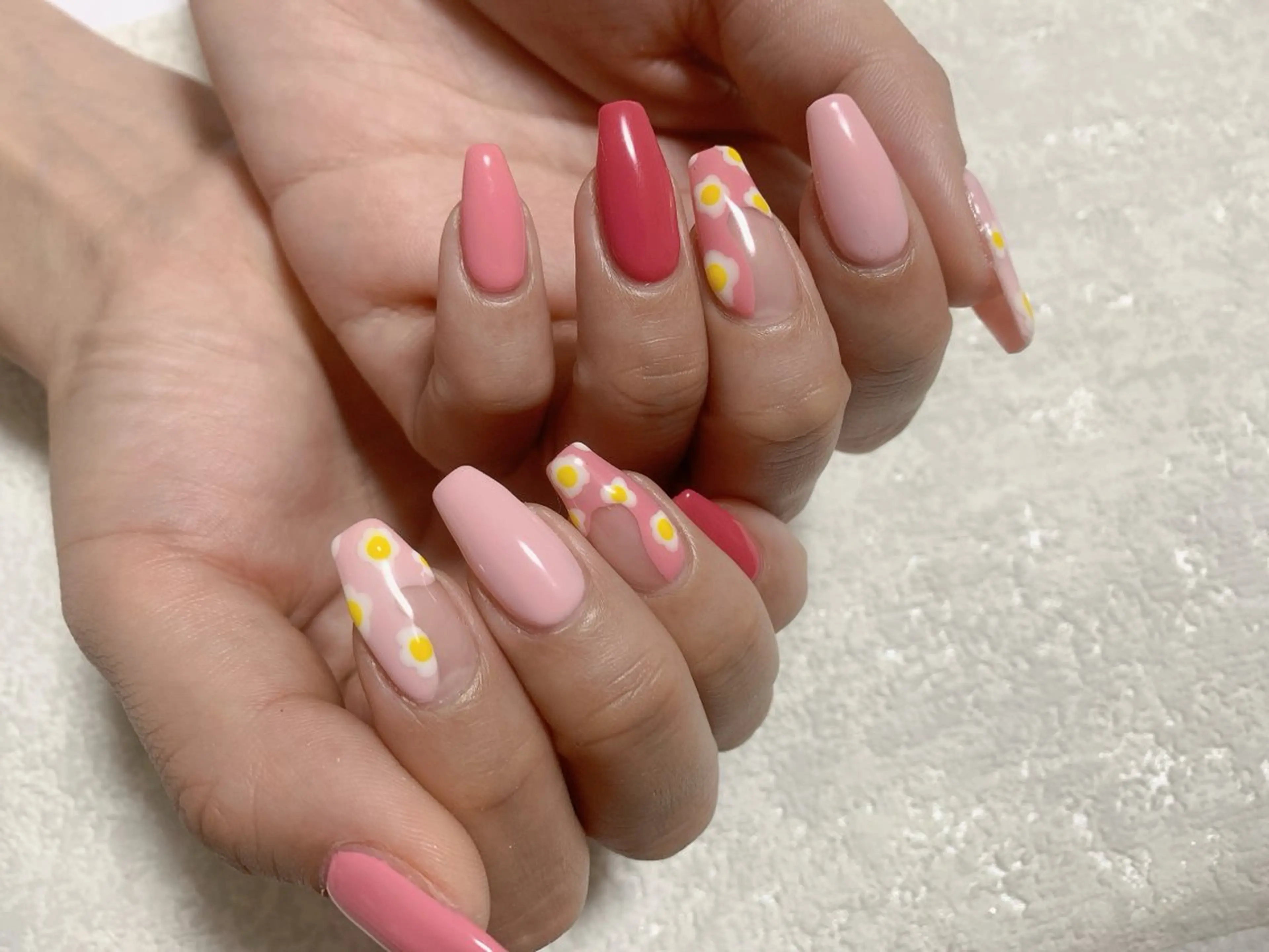 ネイル ジェルネイル メンズネイル パラジェル ピンク 春ネイル kiki nail たまプラーザのネイルデザイン