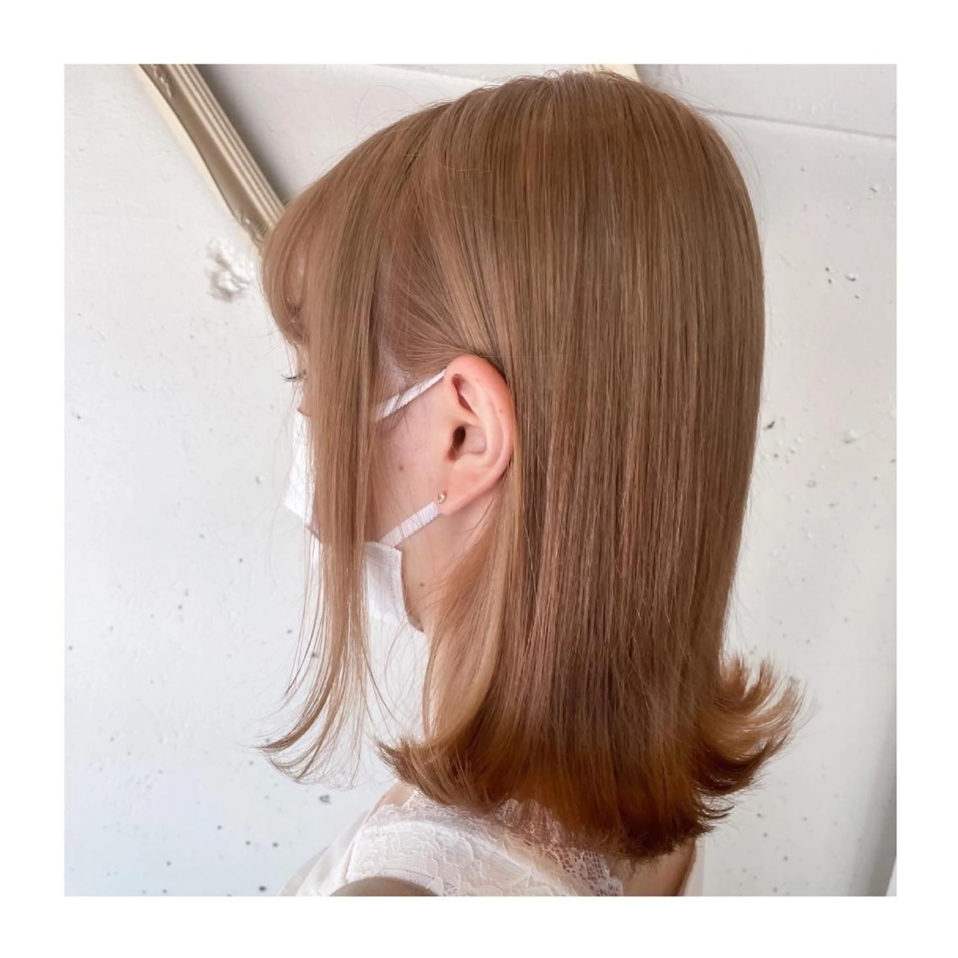 ミディアム カラー ベージュカラー ブリーチ ミルクティーベージュ トリートメント ヘアカラー トリートメント ❁⃘ ち だ り さ ❁⃘のヘアスタイル