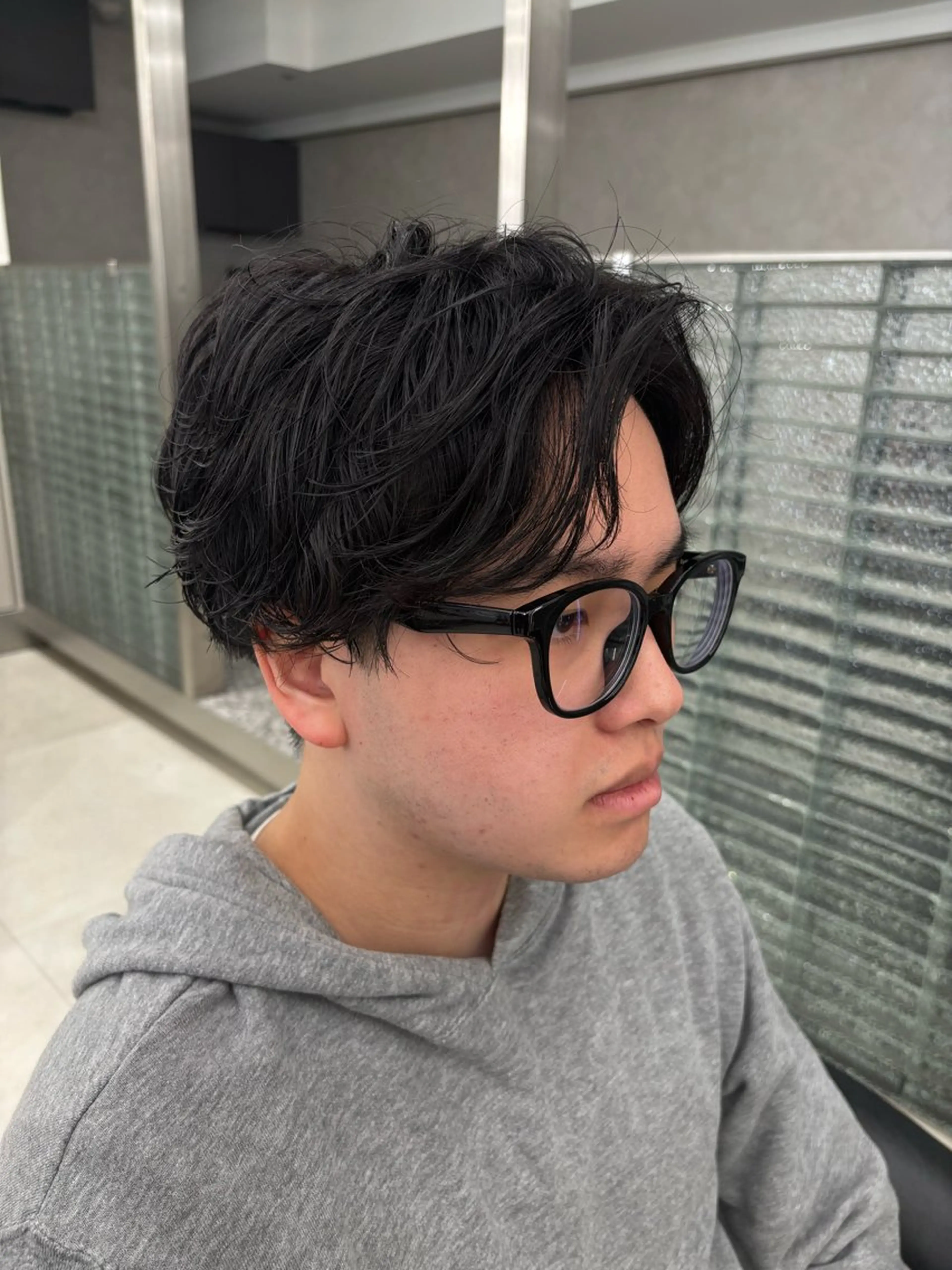 メンズ レイヤー・ボブカット 透明感カラーこうたのヘアスタイル