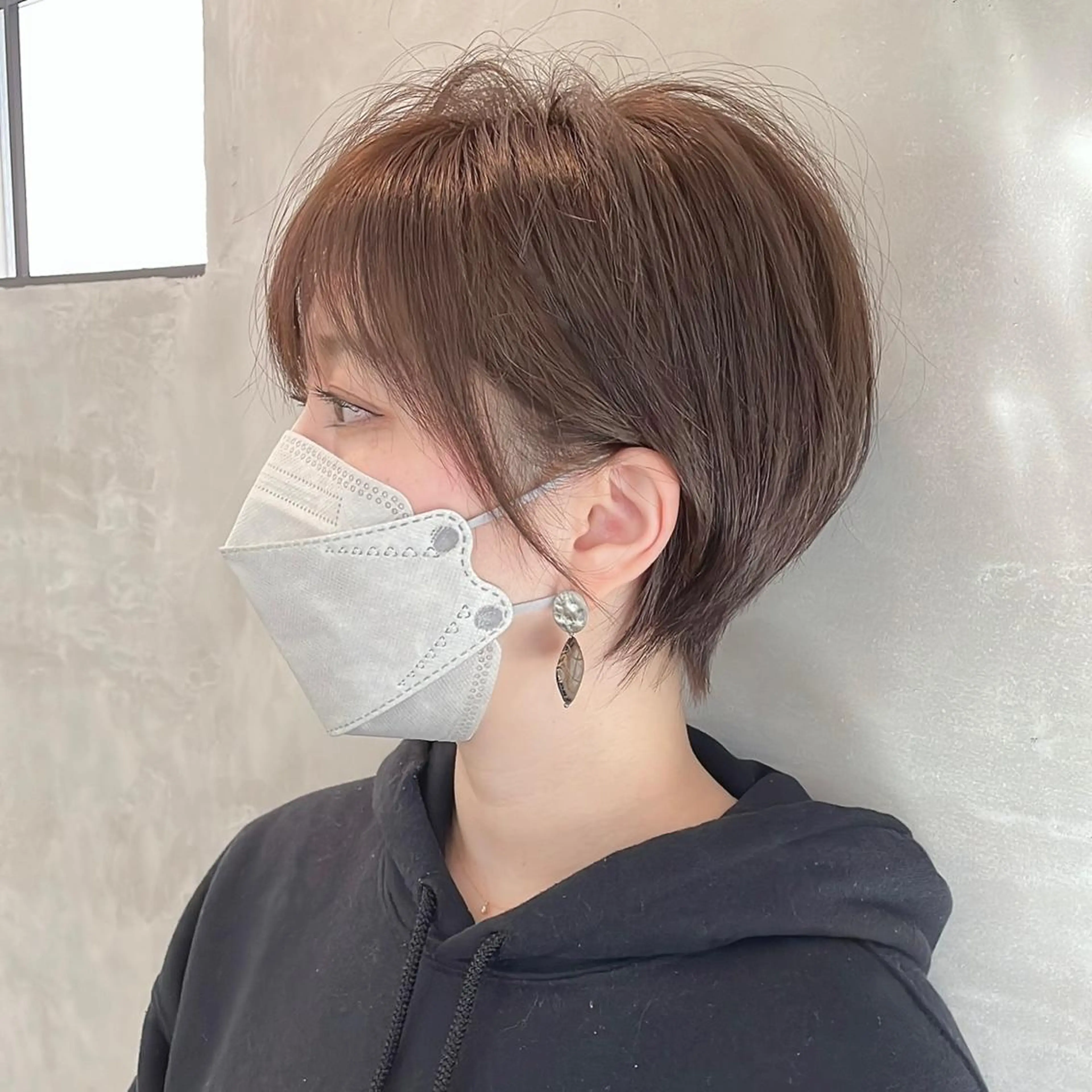 ショート カット ヘアカラー トリートメント 🌹ハッシュカット、 レイヤー韓国ヘア🌹のヘアスタイル