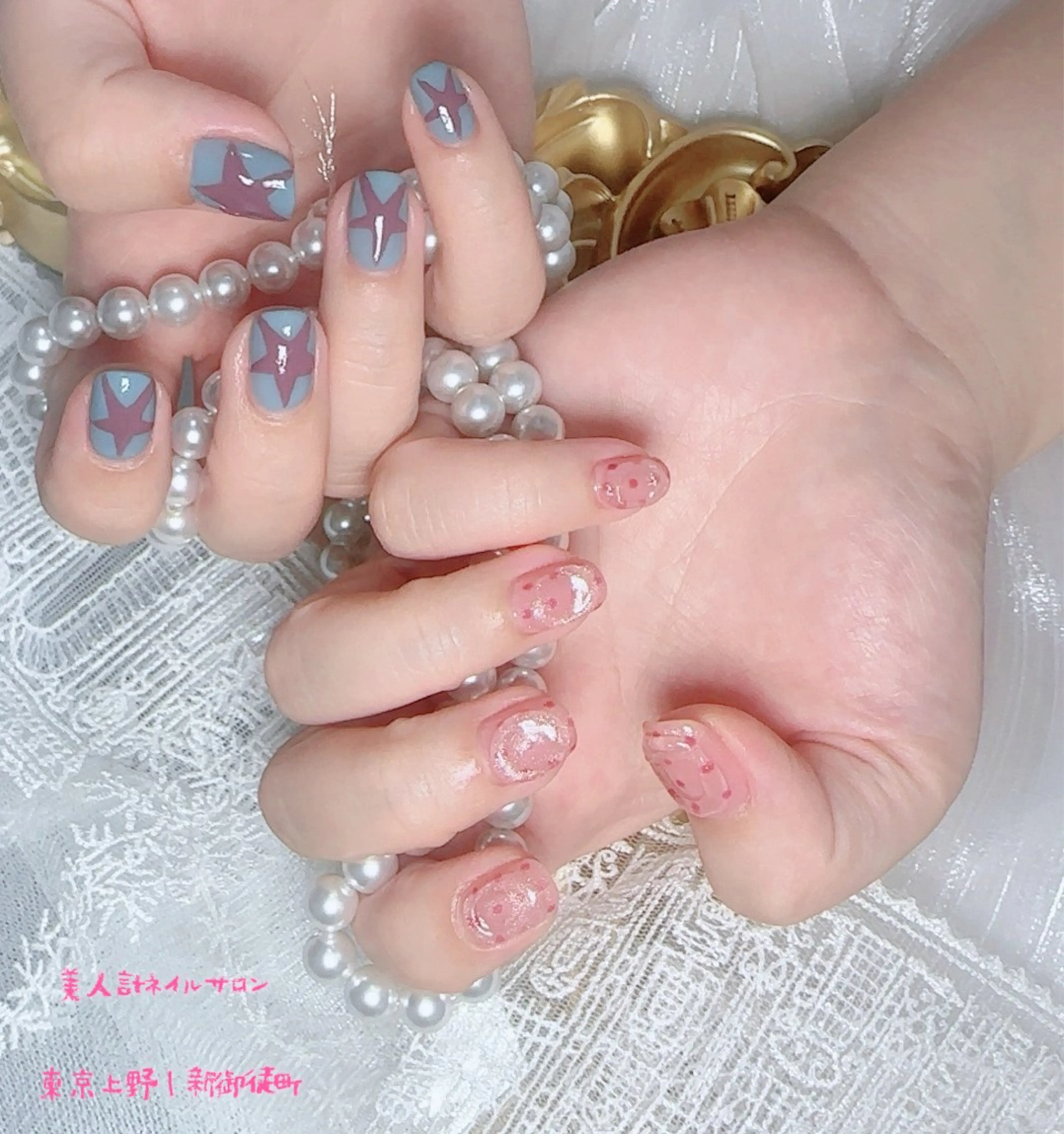 ネイル アートネイル ドット 韓国ネイル ハンドネイル 美人計ネイルサロン所属・中山 美月のネイルデザイン