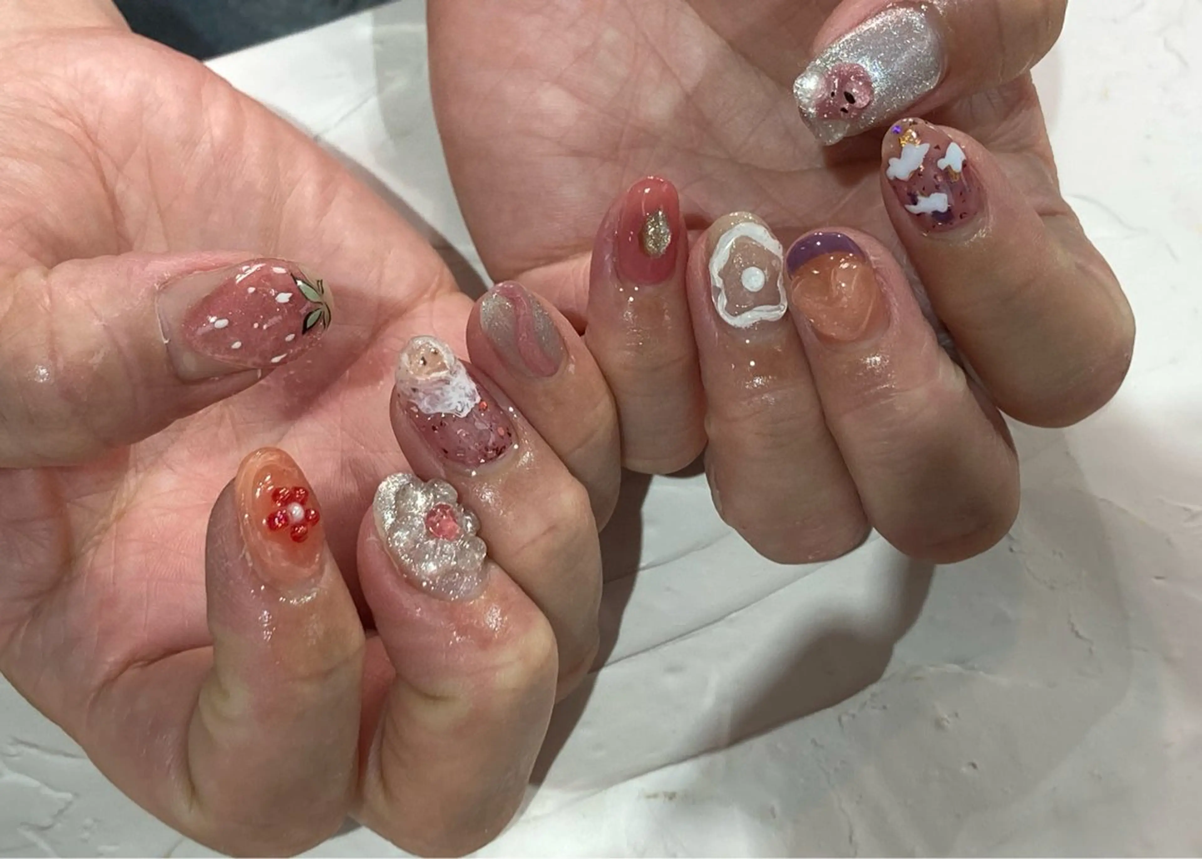 ネイル クリアネイル ぷっくりネイル 【Bright】 Rieのネイルデザイン