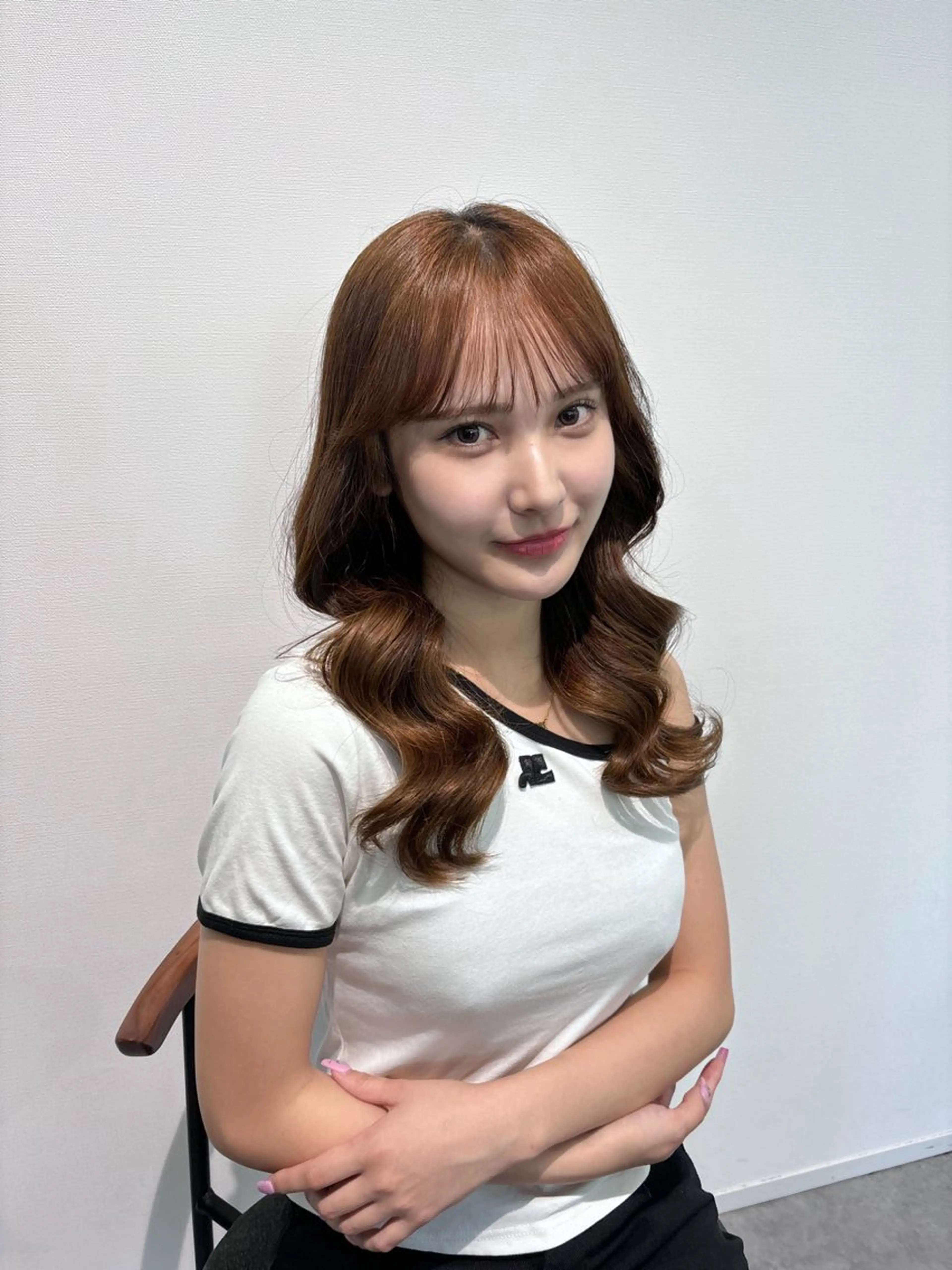 ロング カラー カット ヘアカラー トリートメント ♥韓国レイヤー/透明 感カラー/目黒慎太郎のヘアスタイル