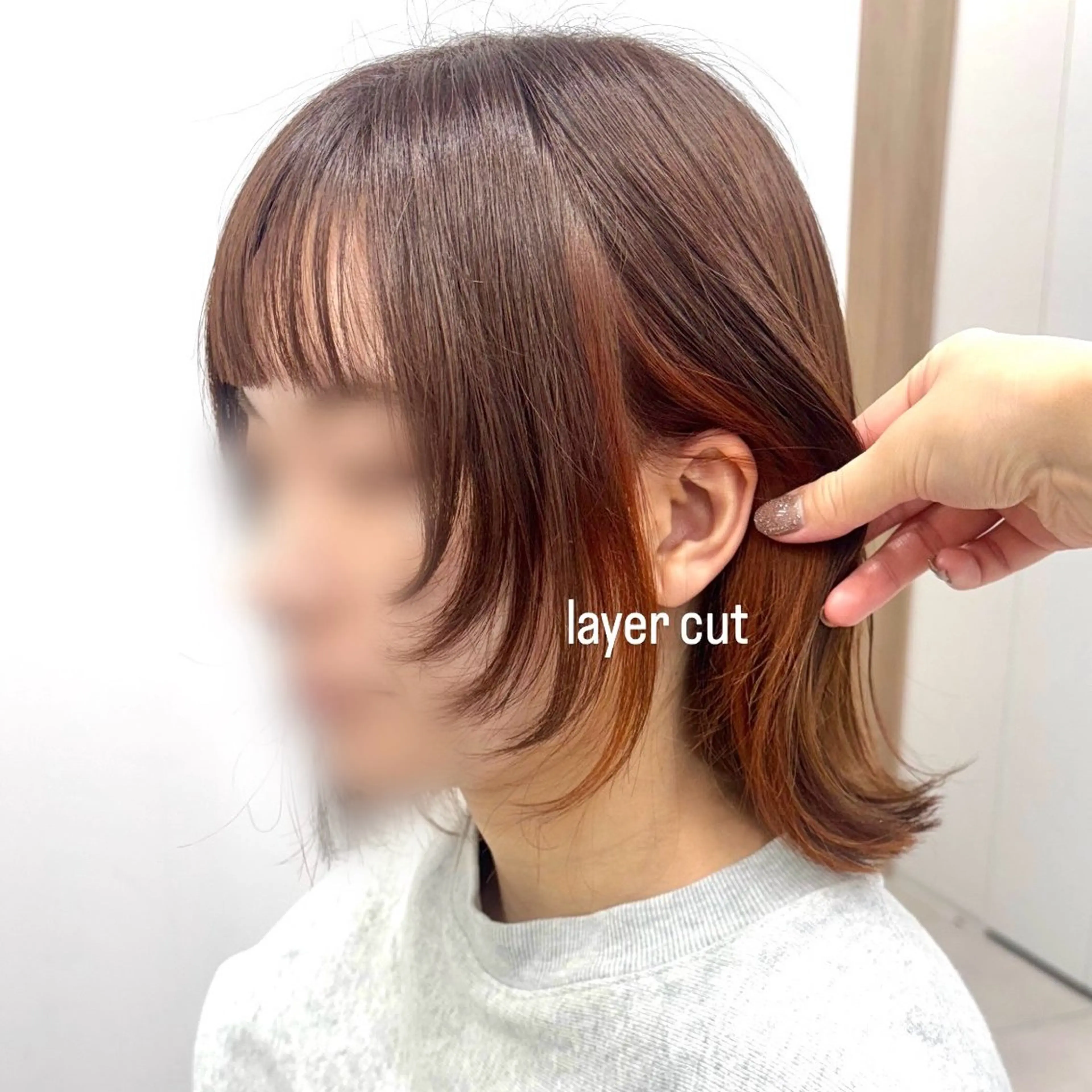 ミディアム 顔まわりレイヤー 顔周りカット レイヤーカット 透明感/レイヤー /ayaneのヘアスタイル