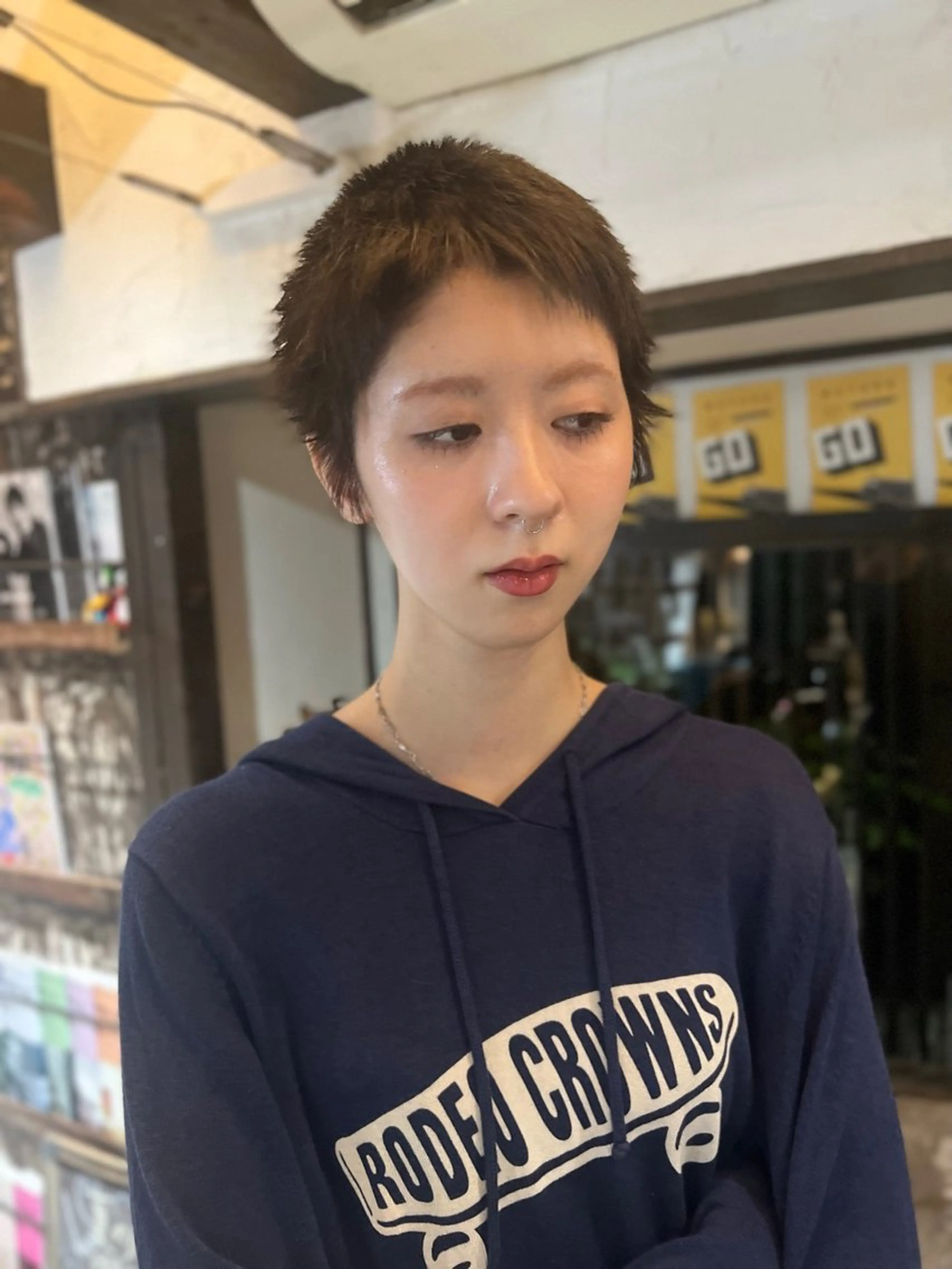 ショート ボブパーマ/レイヤー ヒロモトアサカのヘアスタイル
