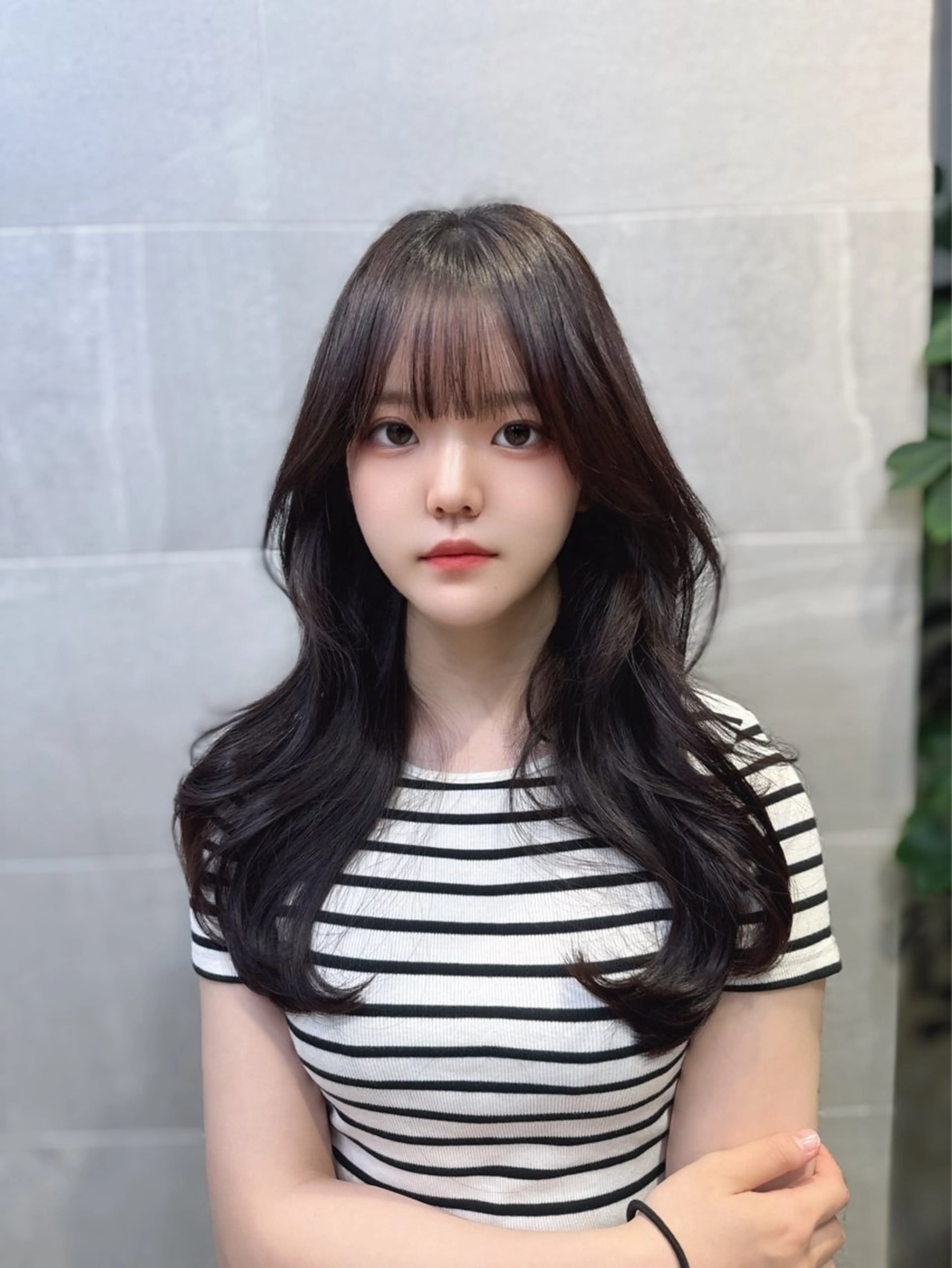 ロング のり🐼顔まわり/ 韓国/レイヤーカットのヘアスタイル