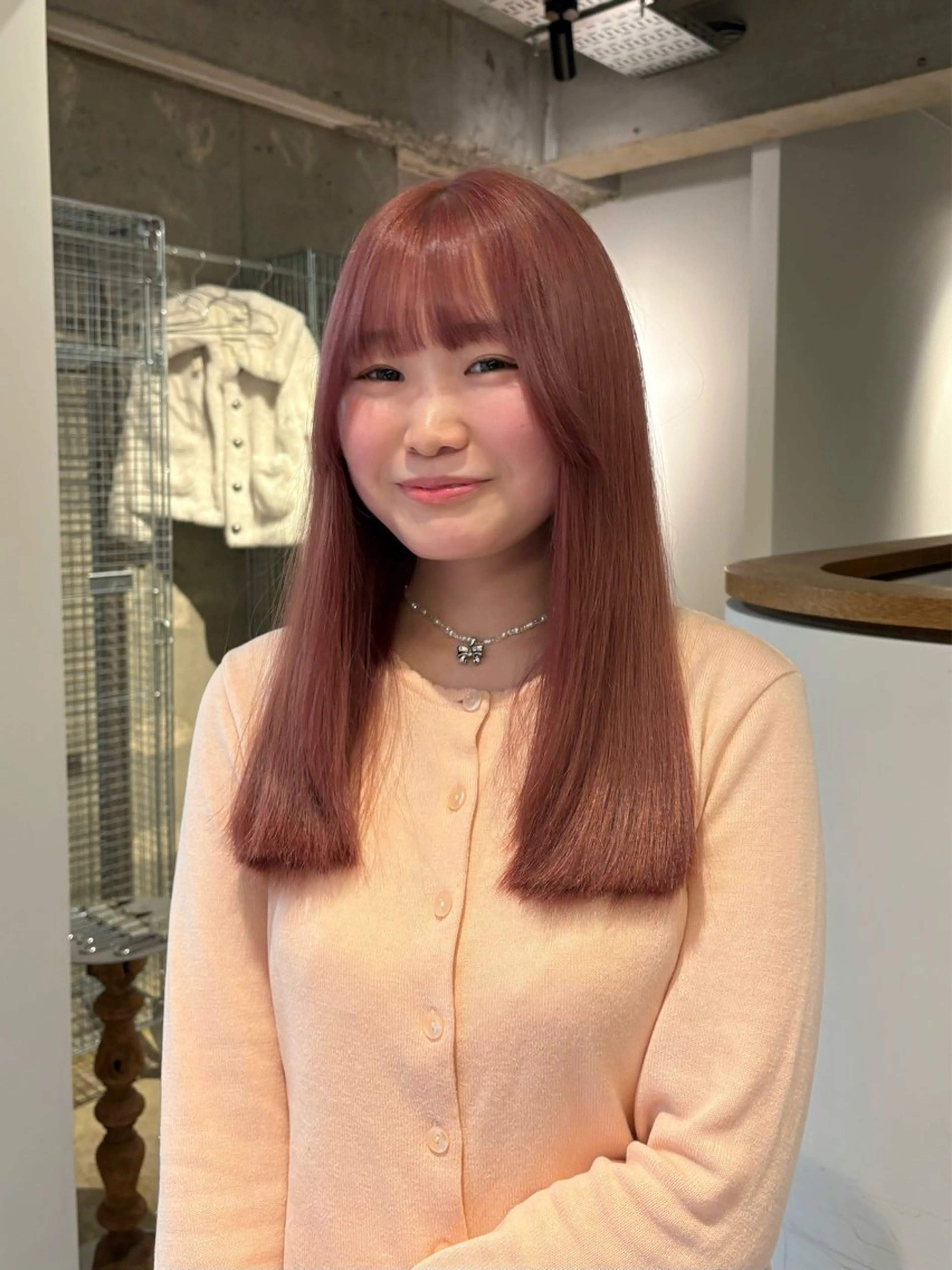 ロング カラー ベージュカラー ピンクカラー ピンクベージュ ヘアカラー 名駅/透明感カラー /masaki⠀のヘアスタイル
