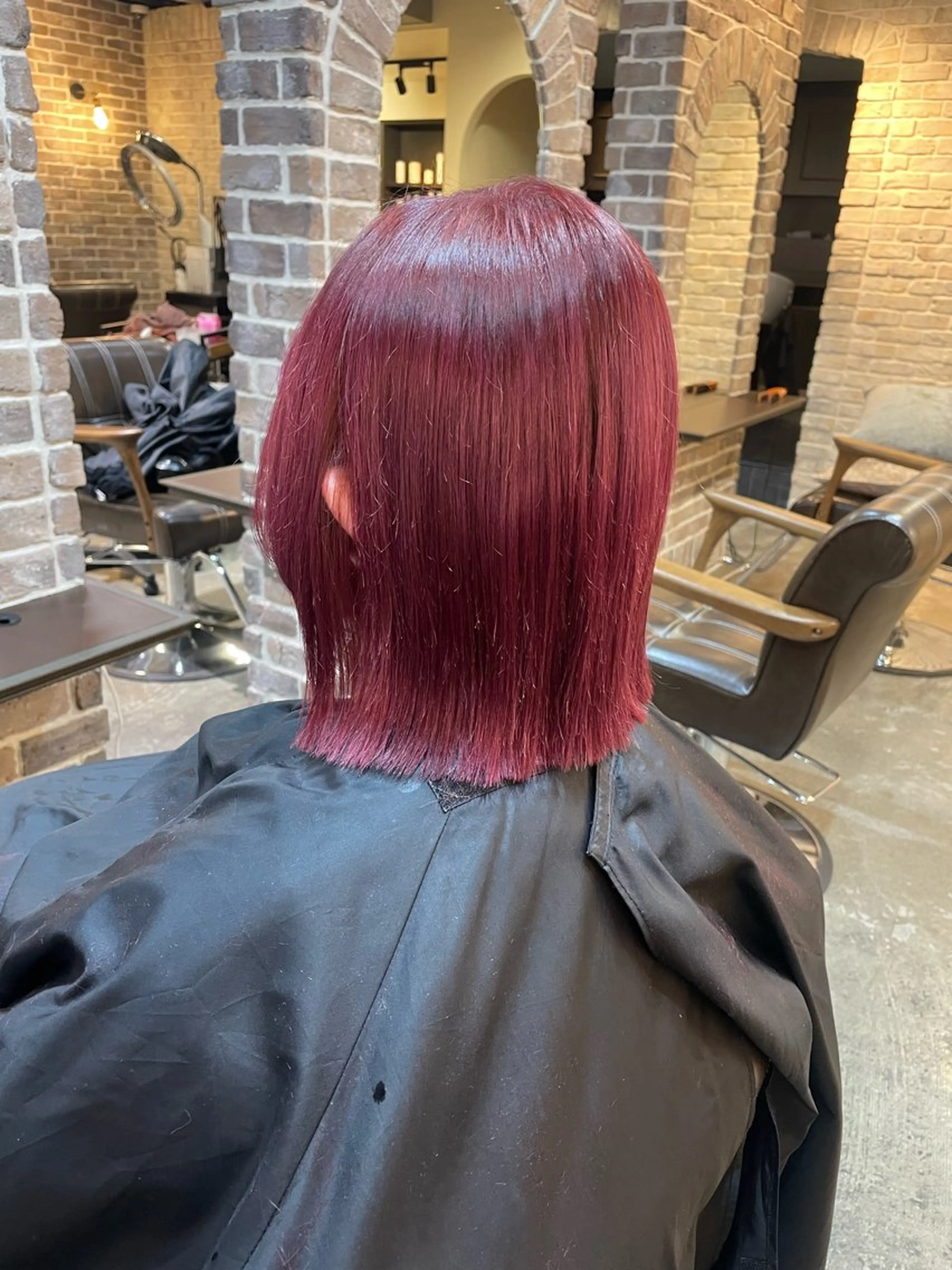 ミディアム カラー ブリーチ ブリーチなしカラー レッドカラー カット ヘアカラー トリートメント ACROあべの店所属・艶カラー/インナー /グラデ/大西小百合のヘアスタイル