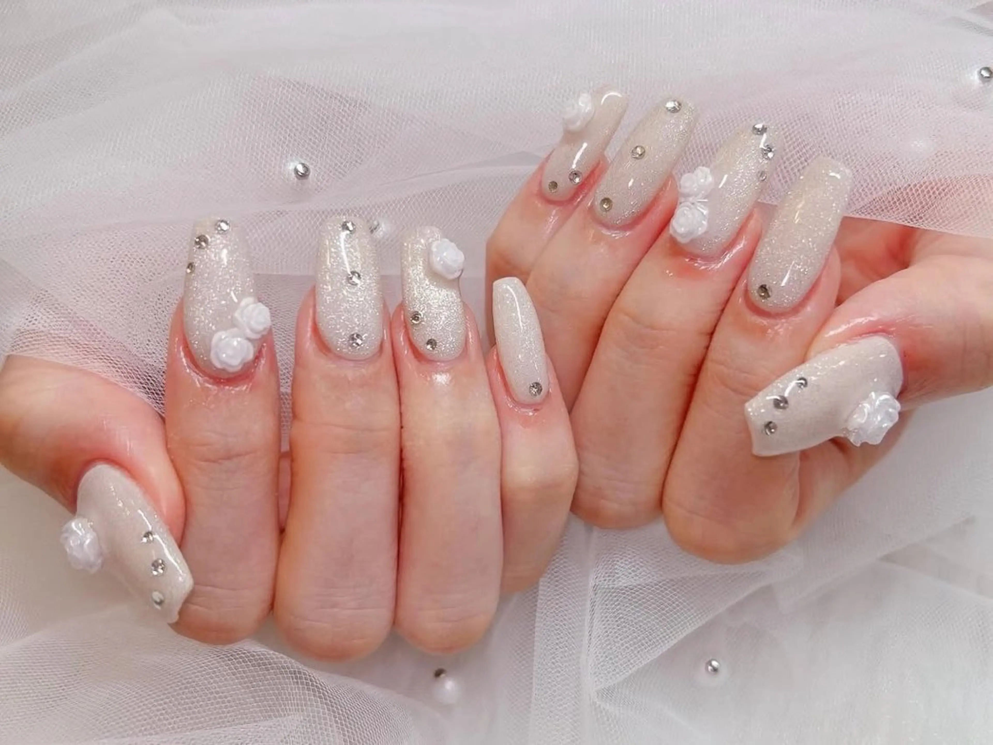 ネイル アニマル柄 ボルドー ブラウン チークネイル フレンチネイル ハンドネイル Rin Nail 新大久保店のネイルデザイン