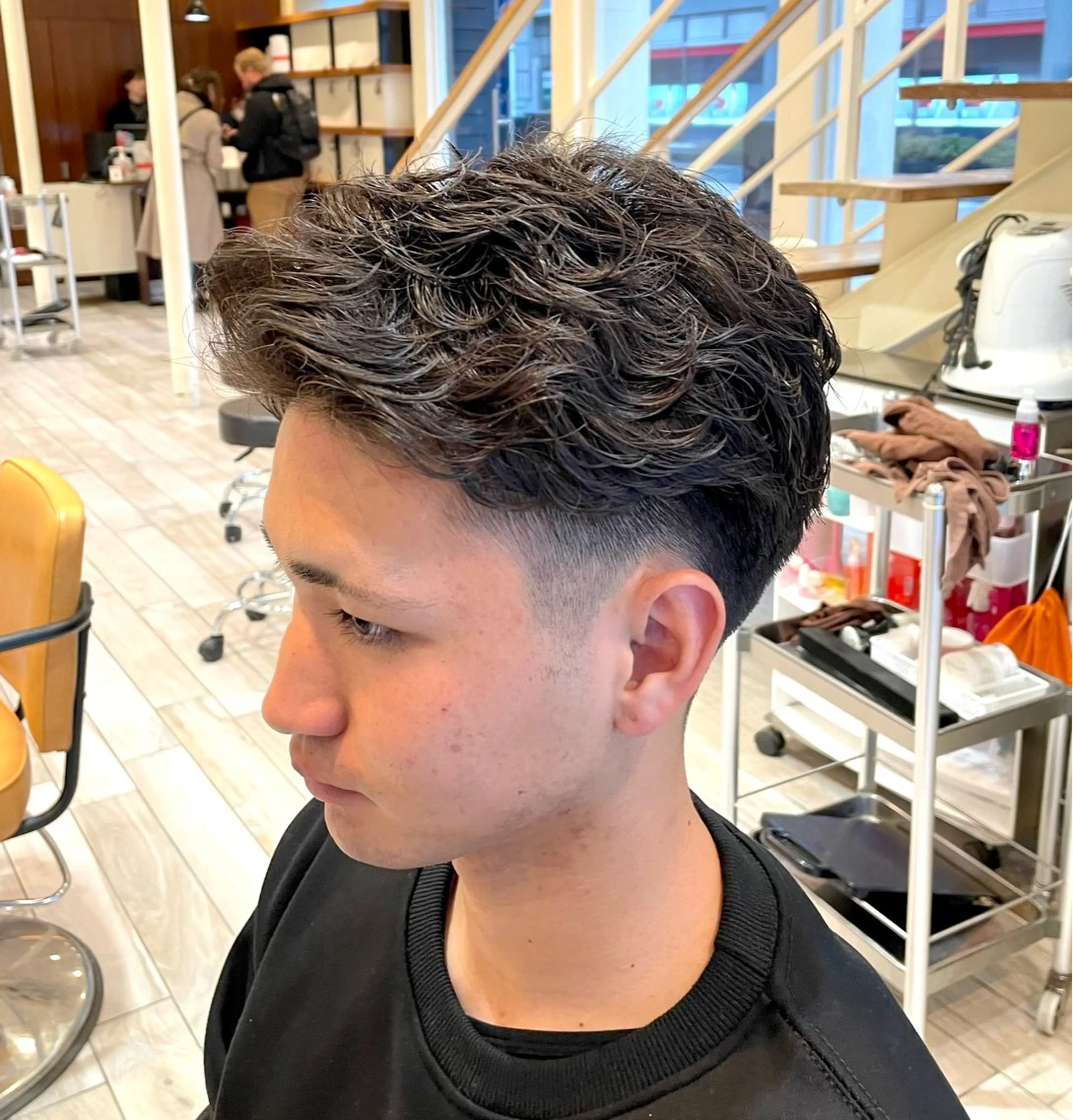 ショート パーマ メンズ フェードカット ショートヘア カット パーマ パーマ/フェード🔥 佐々木波人のヘアスタイル