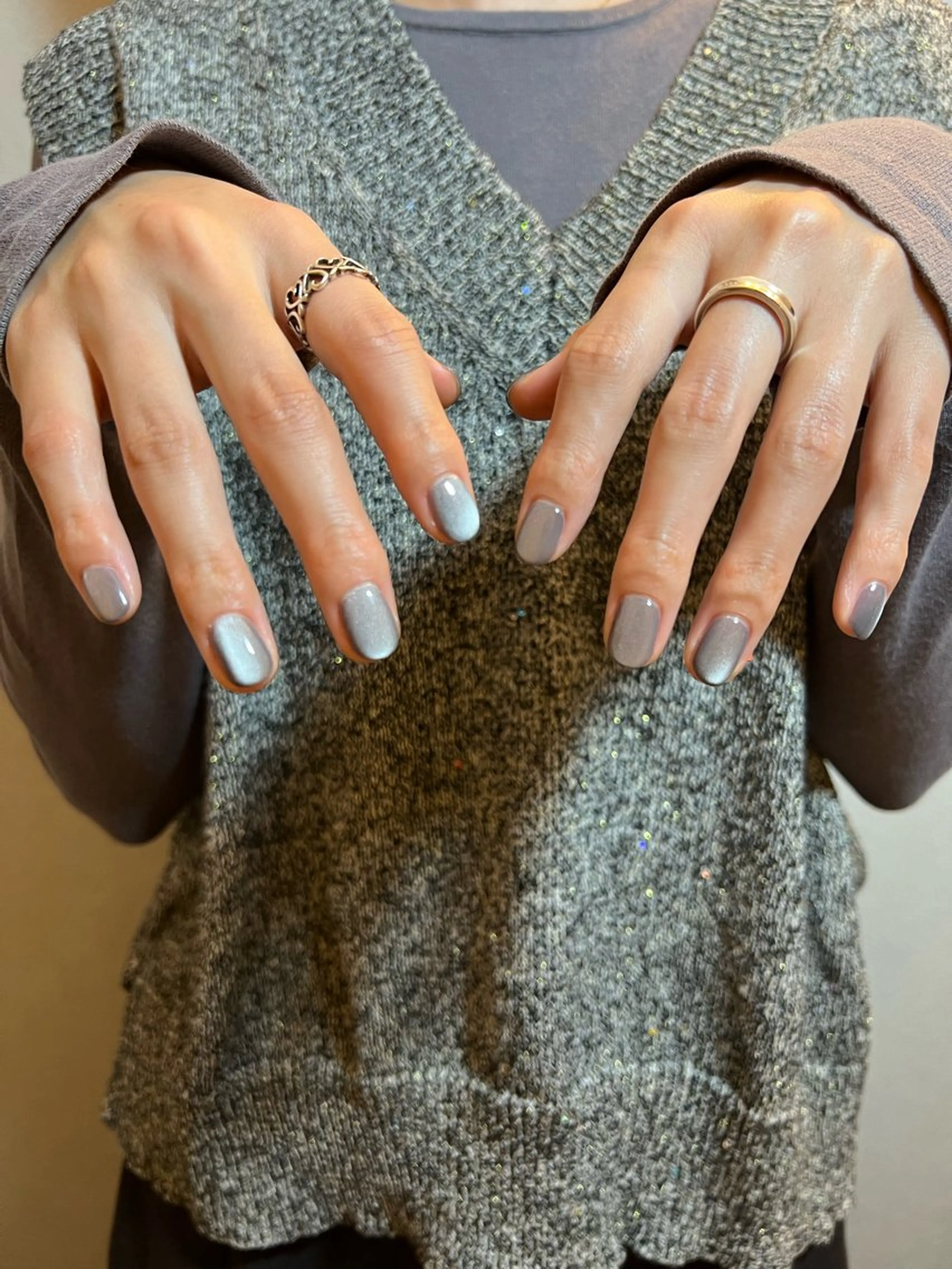 ネイル ブルー マグネットネイル ミラーネイル urun eriのネイルデザイン