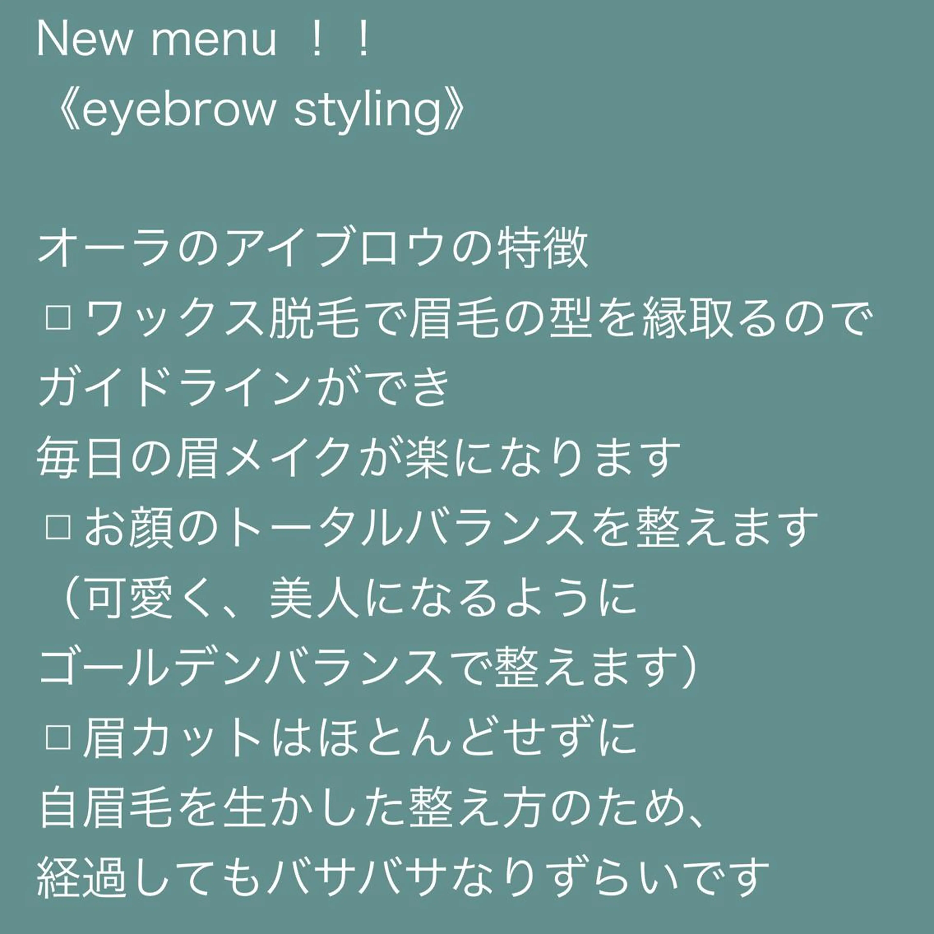 アイブロウスタイリングの写真