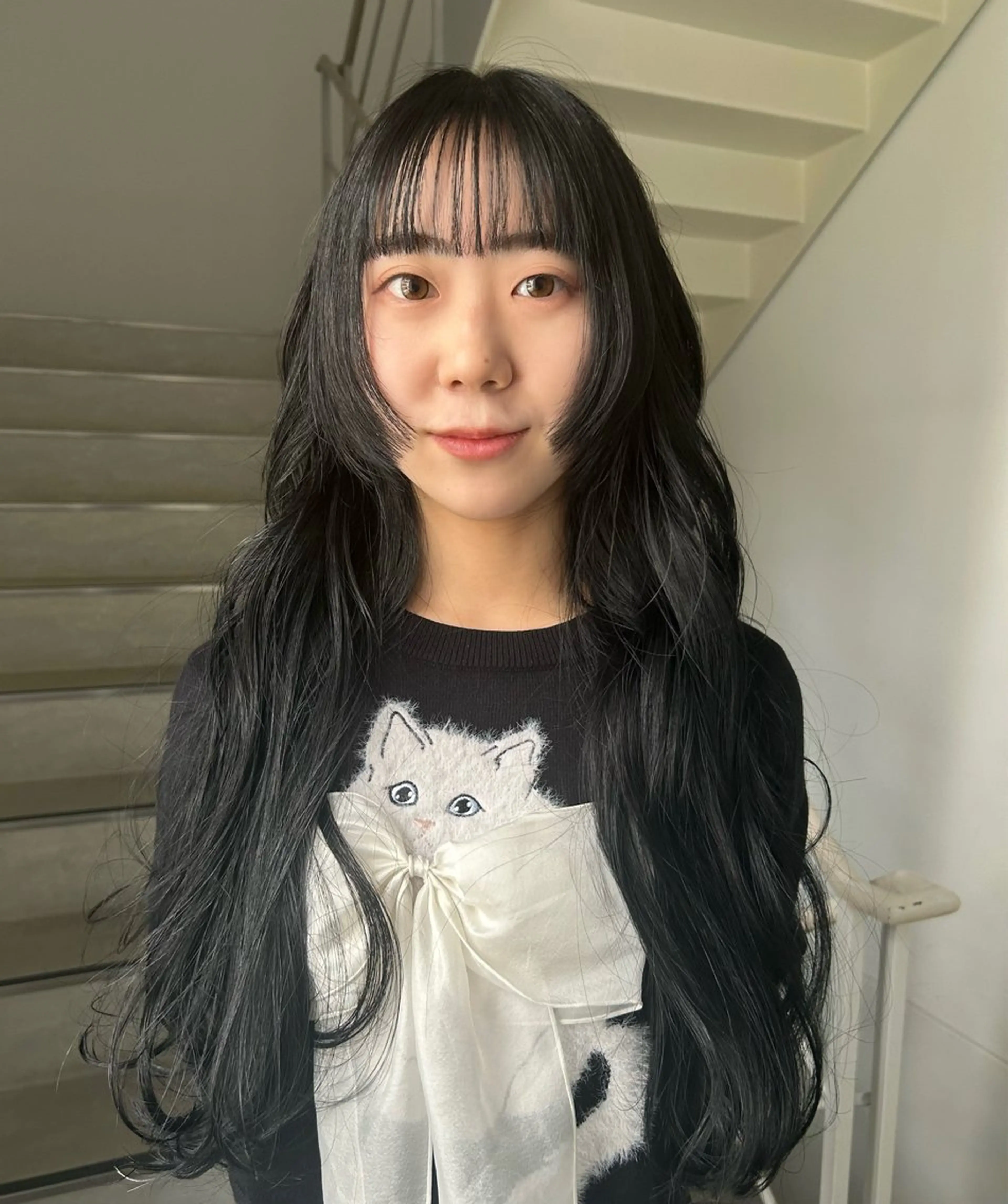 ロング カラー 黒髪 ブルーカラー ブルーブラック レイヤーカット 似合わせヘア/透明感 カラー/ Rioのヘアスタイル