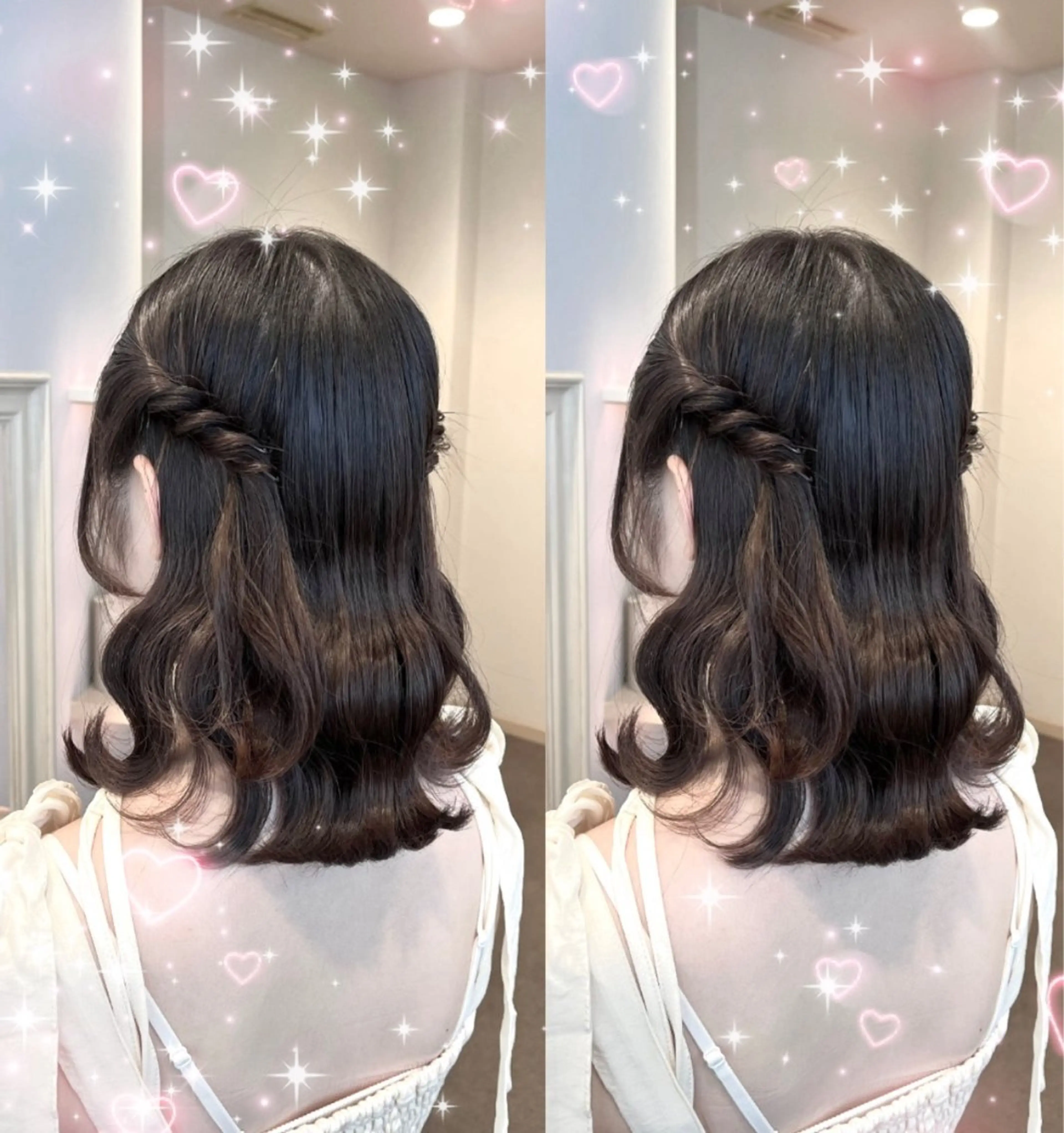 ミディアム ヘアセット ヘアメ/お呼ばれﾍｱ /横浜/nozomiのヘアスタイル