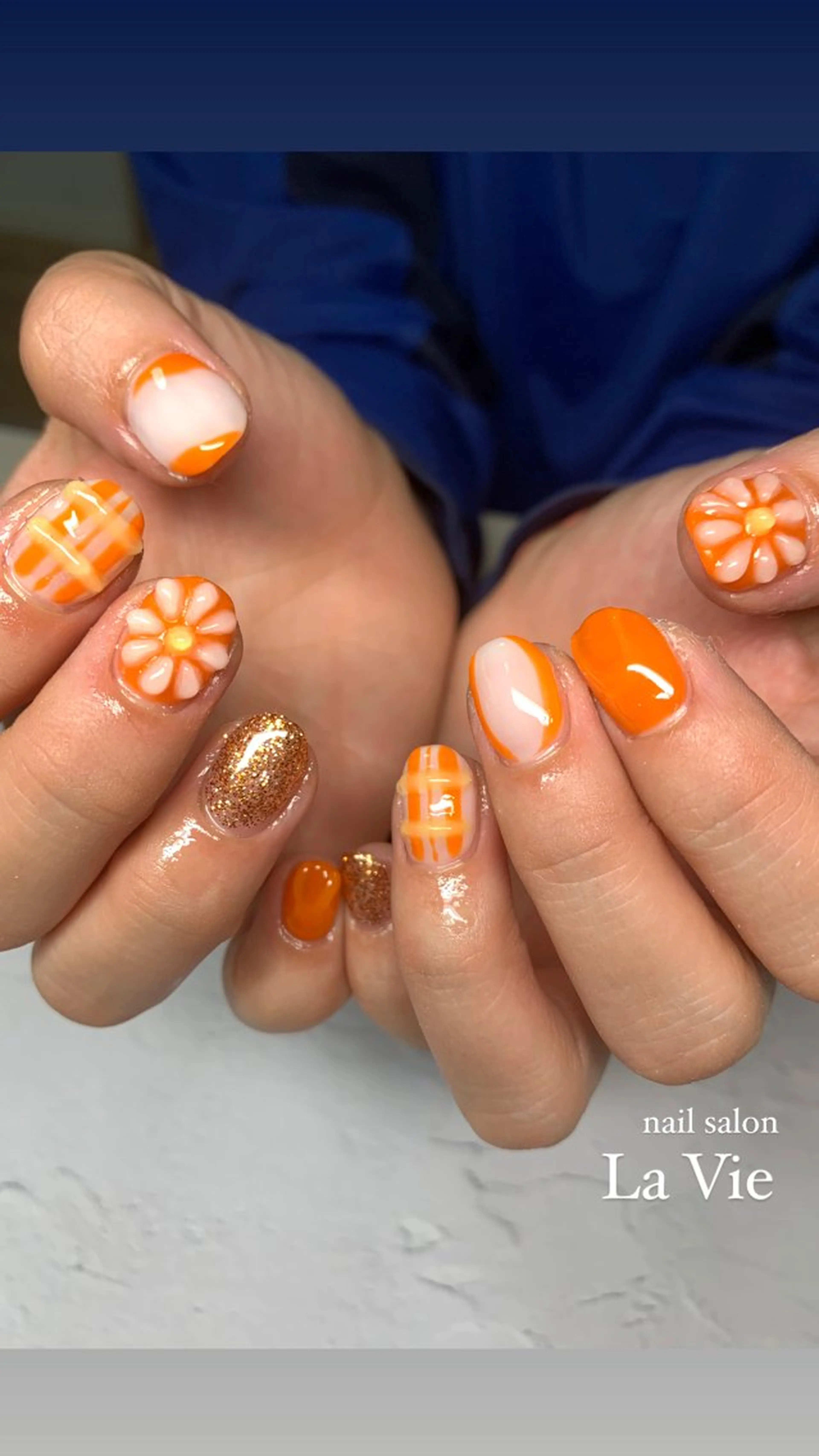 ミディアム ハンドネイル フットネイル 竹下 凌香のネイルデザイン