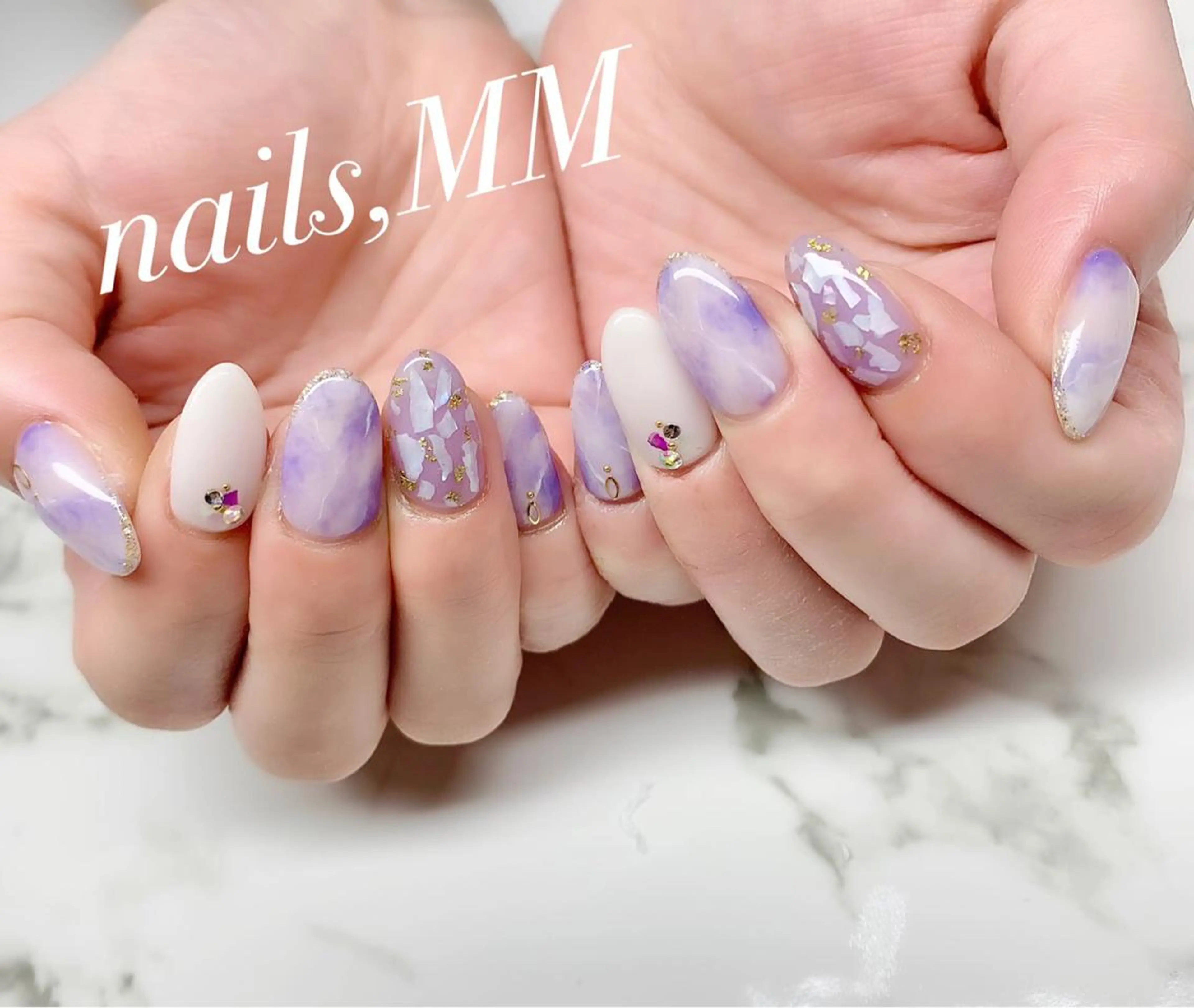 ネイル パープル ハンドネイル nailsalon MMのネイルデザイン