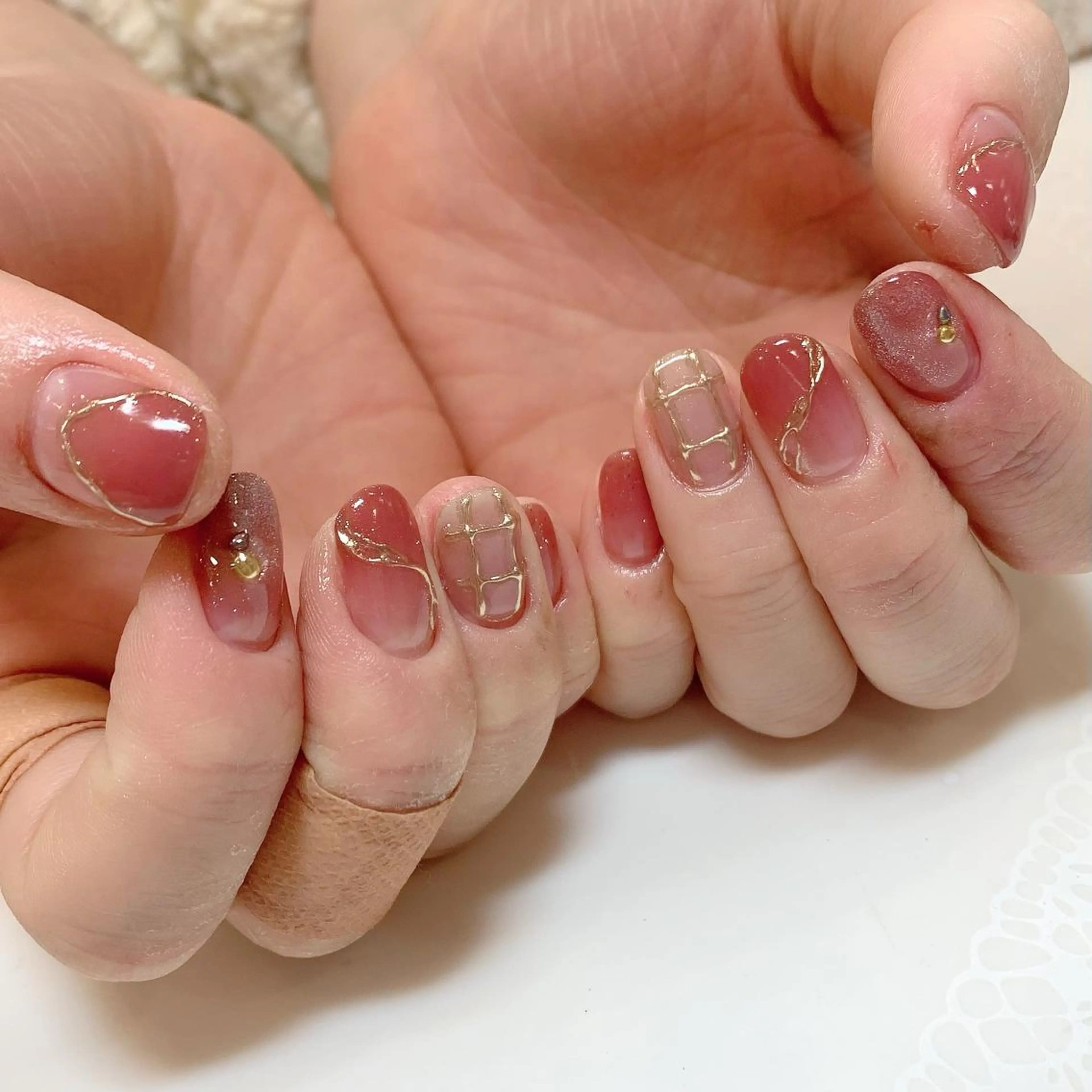 ネイル ハンドネイル ネイリストUSUI♡ パラジェルフィルインのネイルデザイン