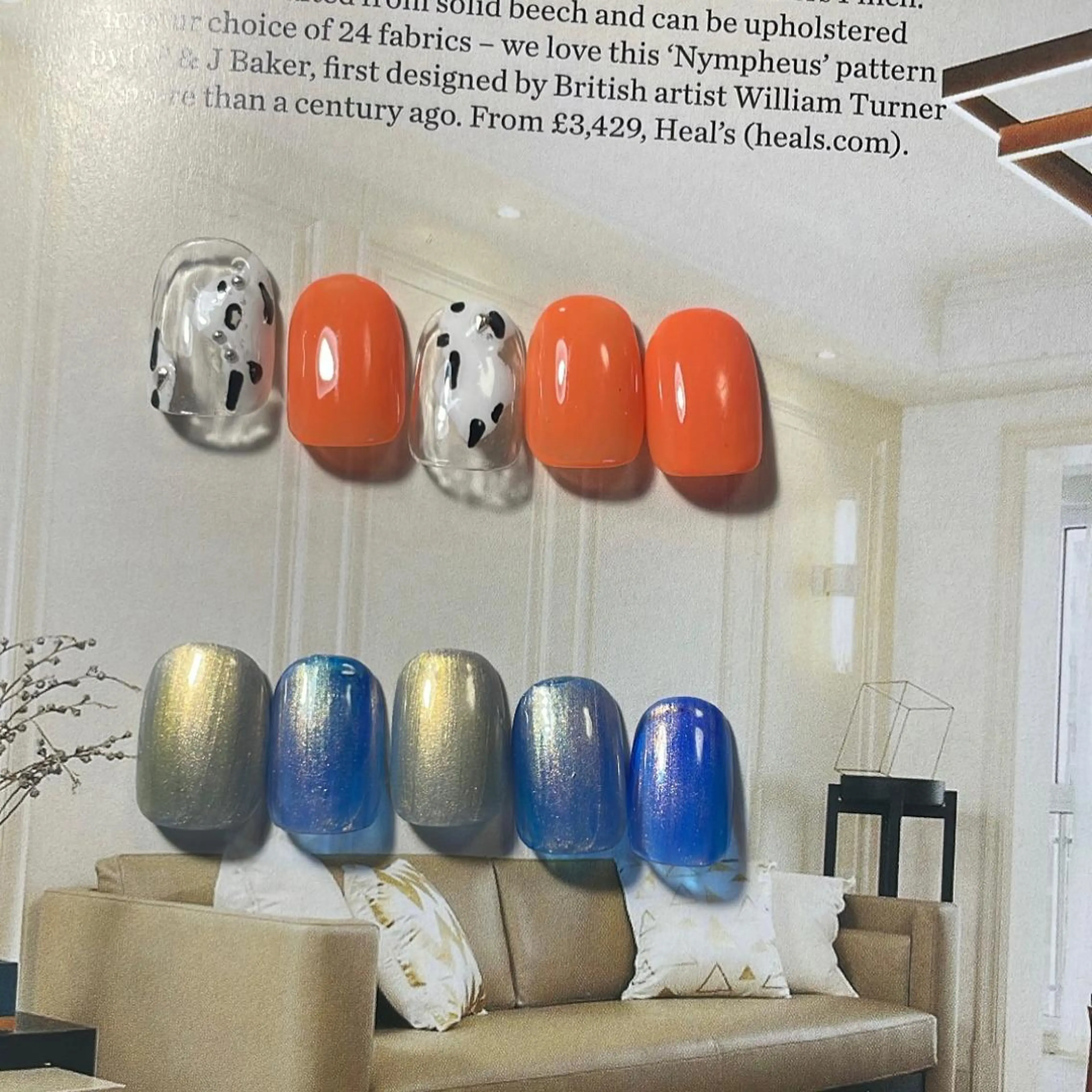 ネイル アートネイル オーロラネイル ブルー ドット Lofinails ちひろのネイルデザイン