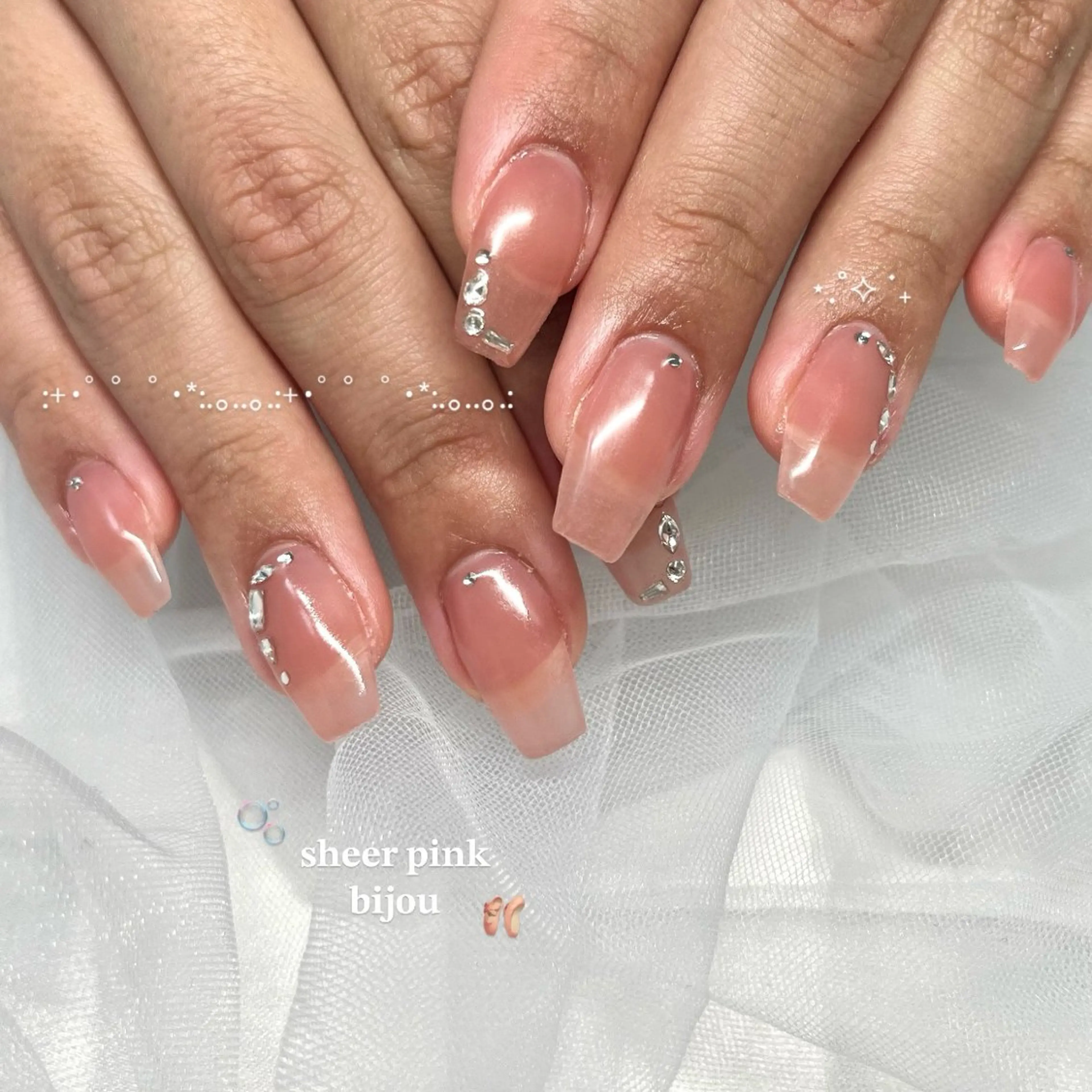 ネイル 長さ出し フラッシュネイル ジェルネイル マグネットネイル 持ち込み 🌷Gemini nami🌷のネイルデザイン