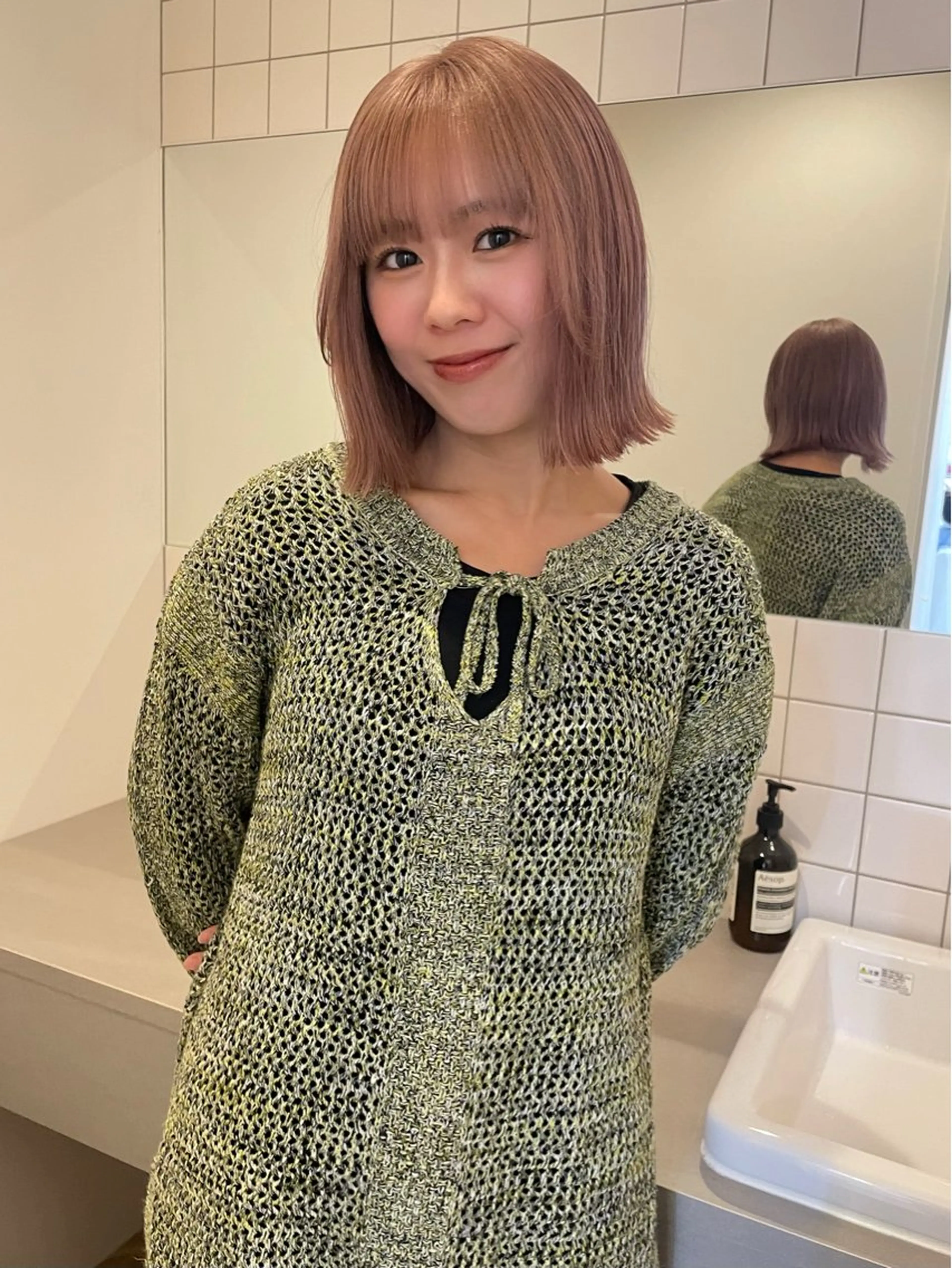 ミディアム ボブカットモデル/パ ーマ/harunaのヘアスタイル