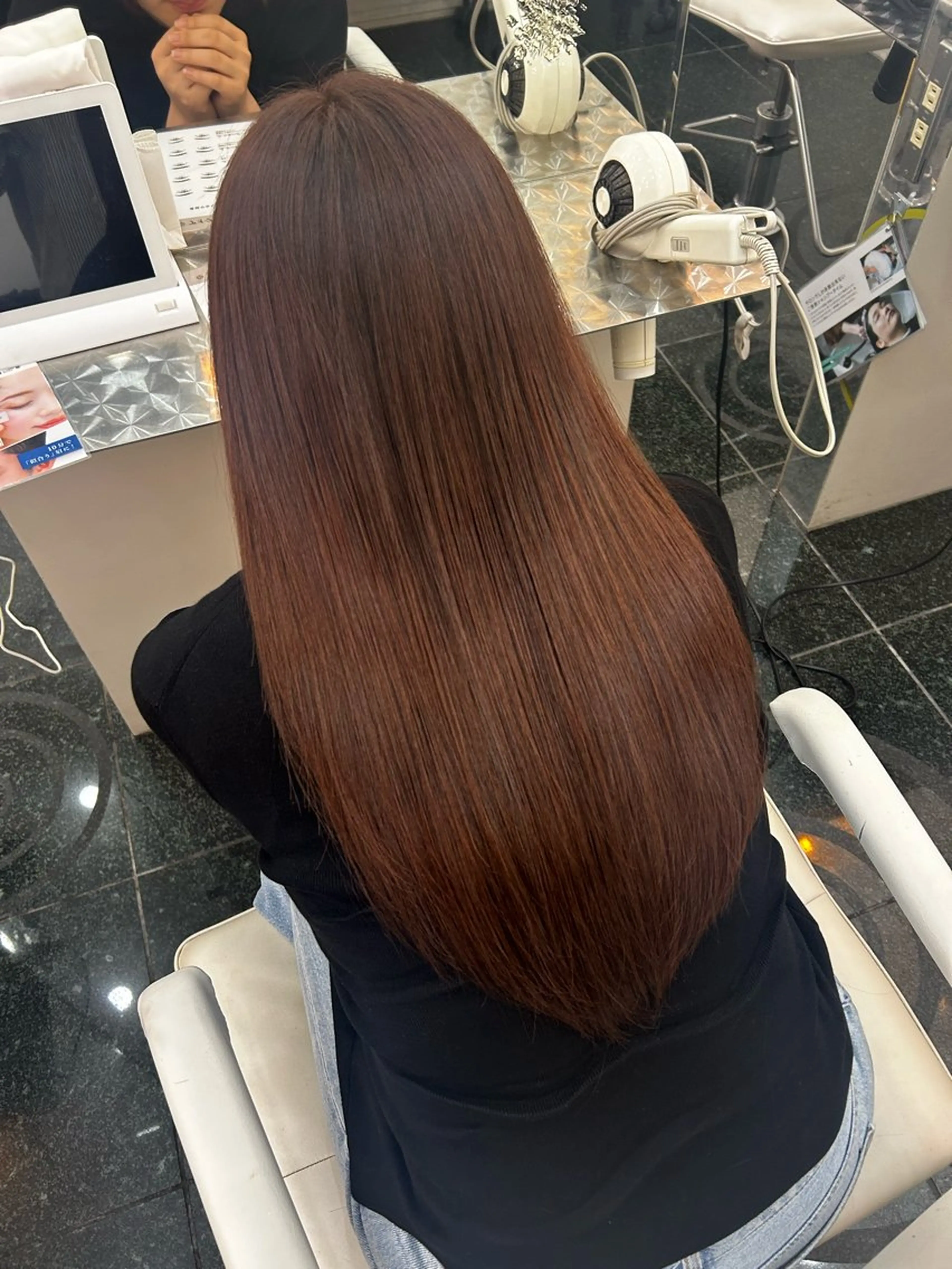 ロング カラー ブラウンカラー レッドカラー レッドブラウン 髪質改善 トリートメント ガーリー×韓国🎀 ⟡.·天野結良⟡.·のヘアスタイル