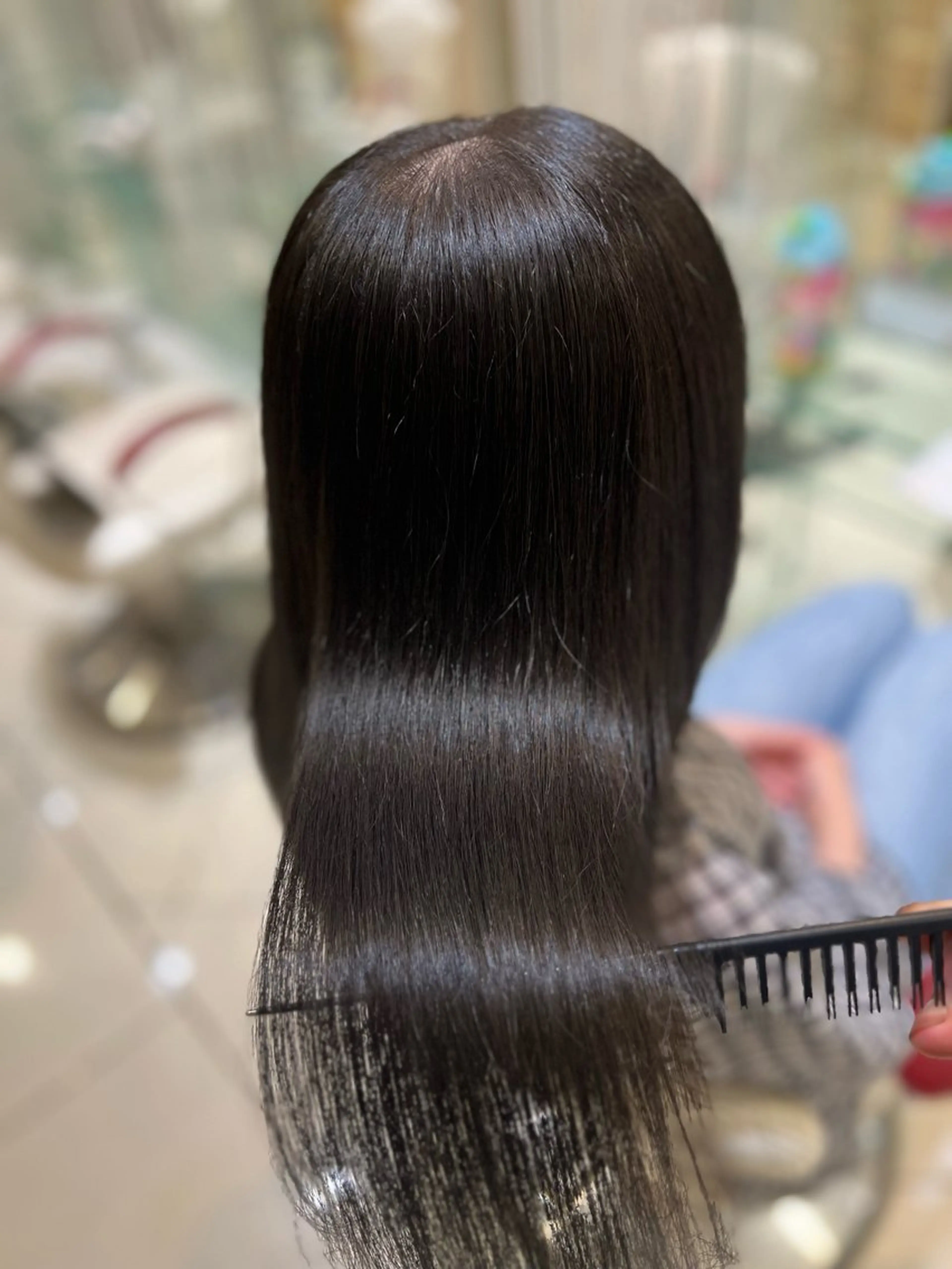 ロング ボブ ハイライト 髪質改善 韓国風ヘア レイヤーカット ボブ/ハイトーン髪質 改善/越谷✨クラモチのヘアスタイル