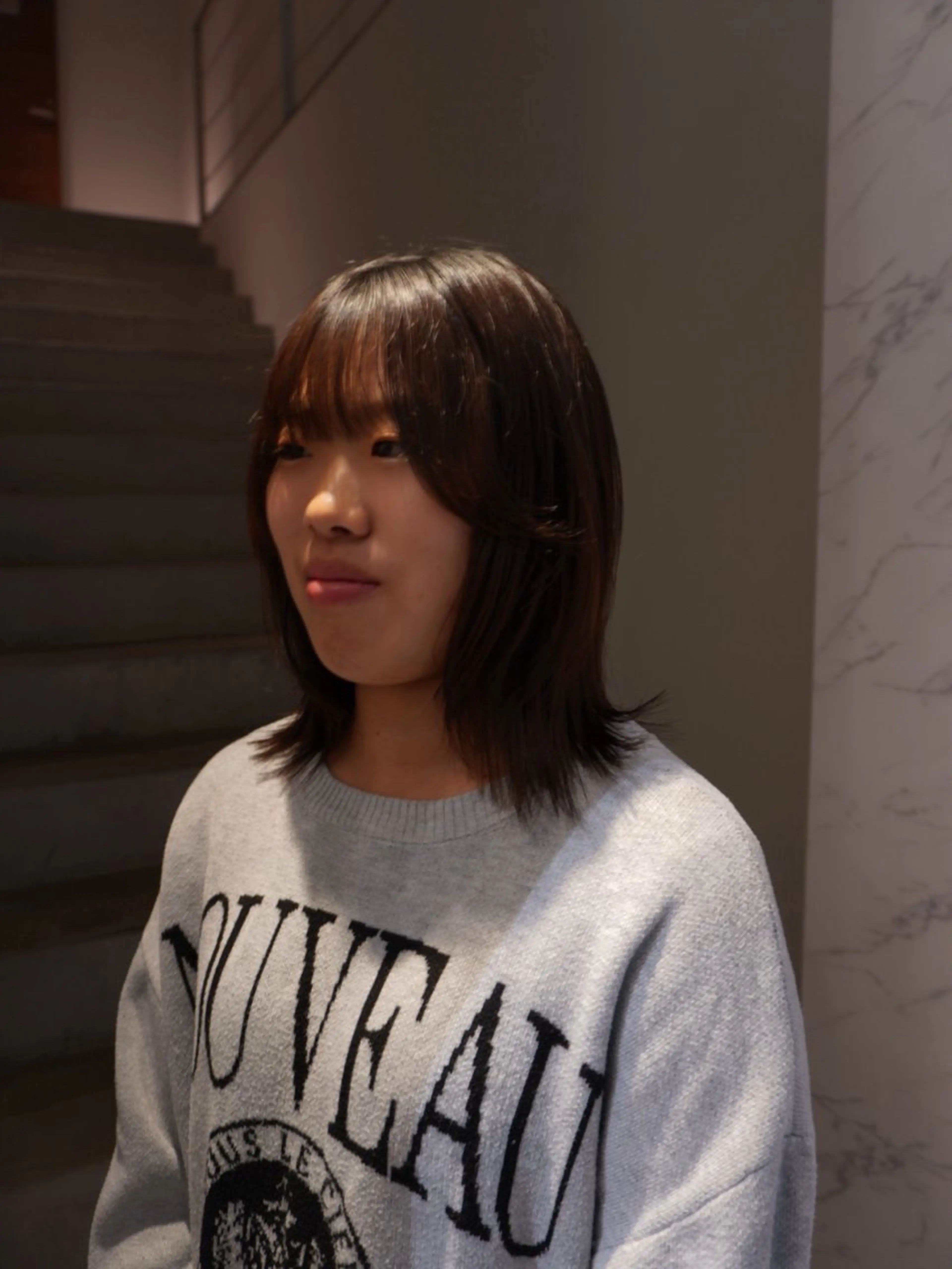 ミディアム くびれヘア ミユ/ショート/ カットモデル/名東区のヘアスタイル